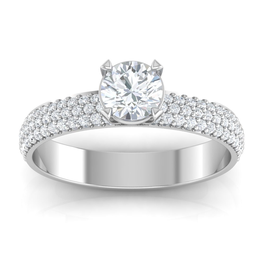 Engagement Rings | Pave setting solitaire ring 