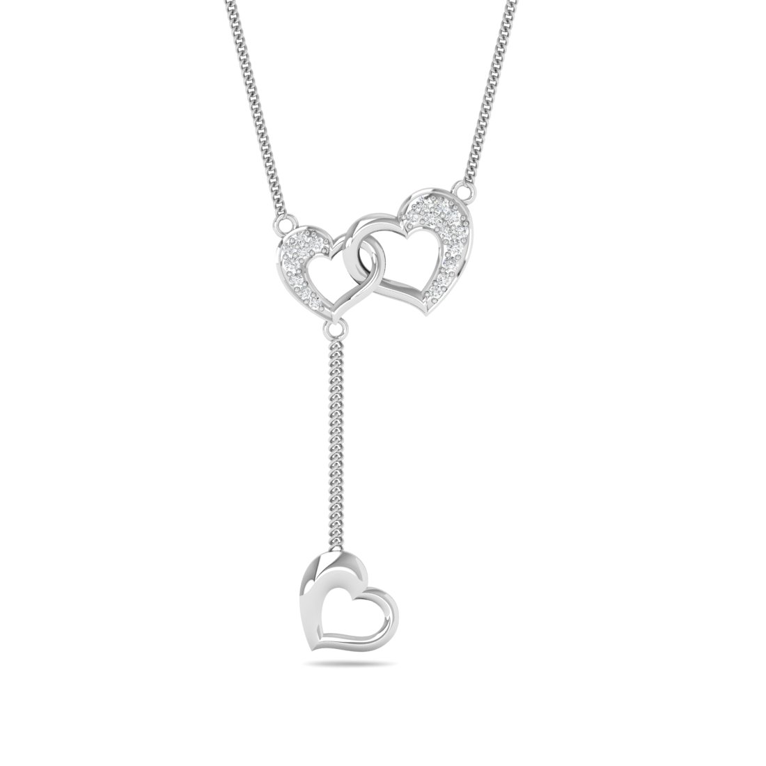 Drop heart gold pendant for couple