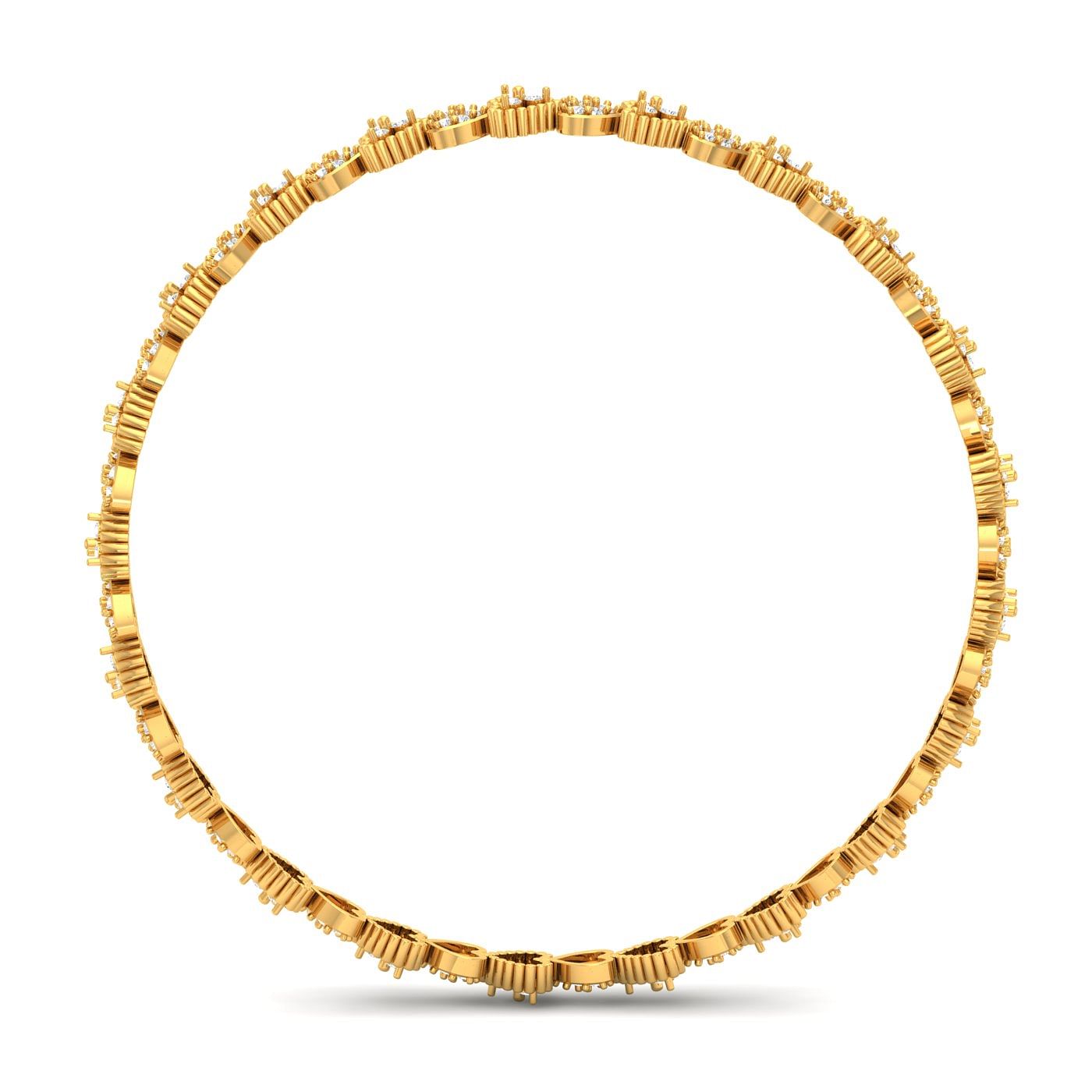 18k Yellow Gold Avni Glo Diamond Bangles For Women