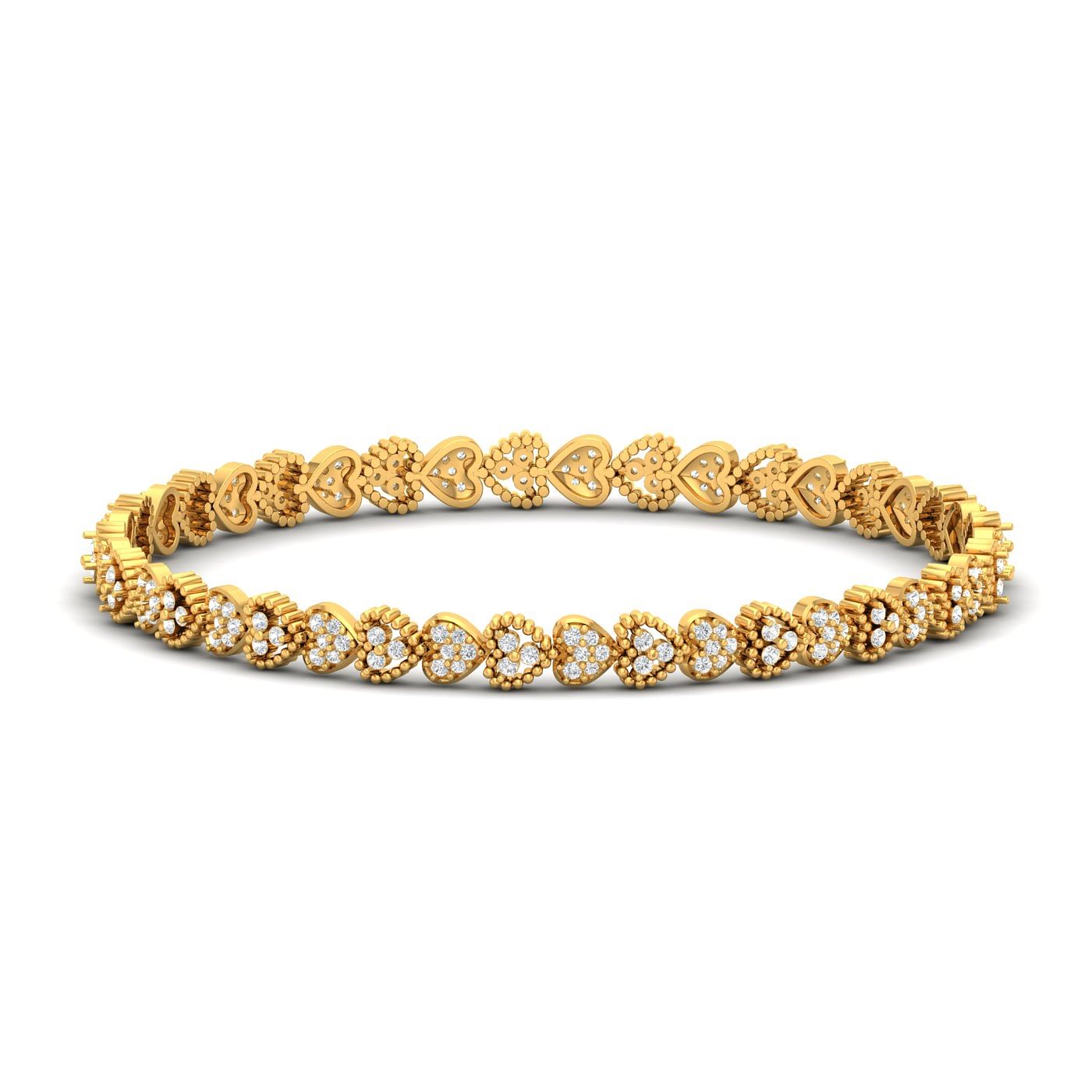 18k Yellow Gold Avni Glo Diamond Bangles For Women