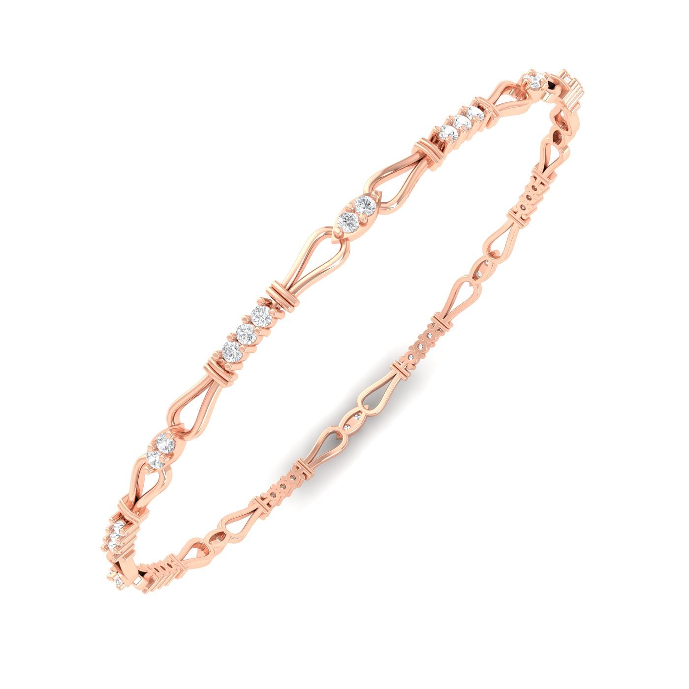 Celestial Diamond Bangles With Rose Gold
