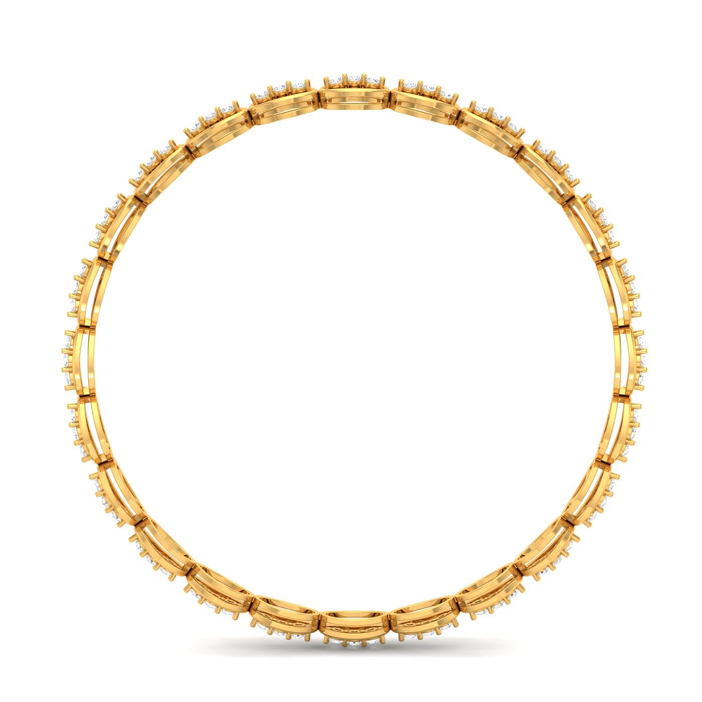 18k Yellow Gold Geet Diamond Bangles For Women