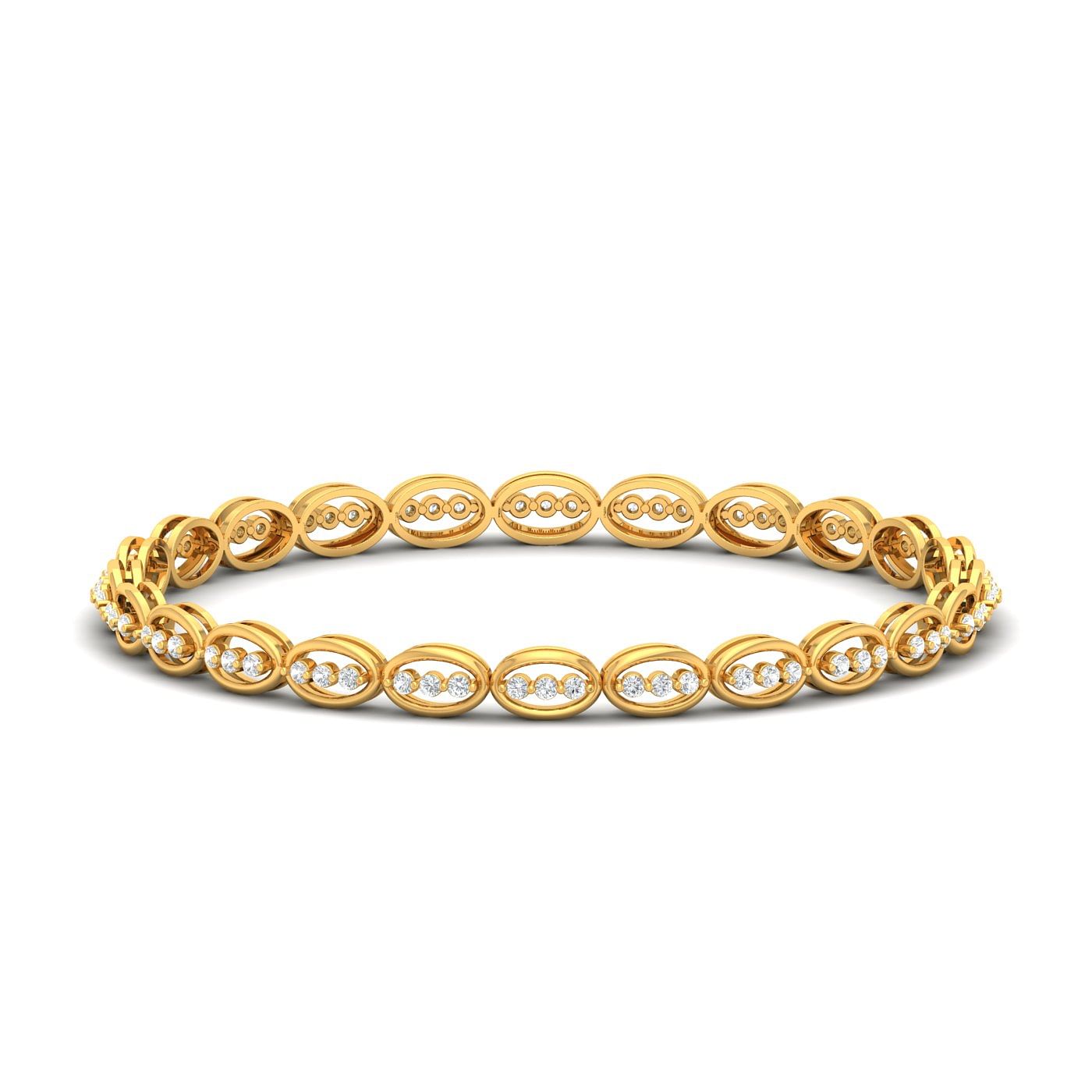 18k Yellow Gold Geet Diamond Bangles For Women