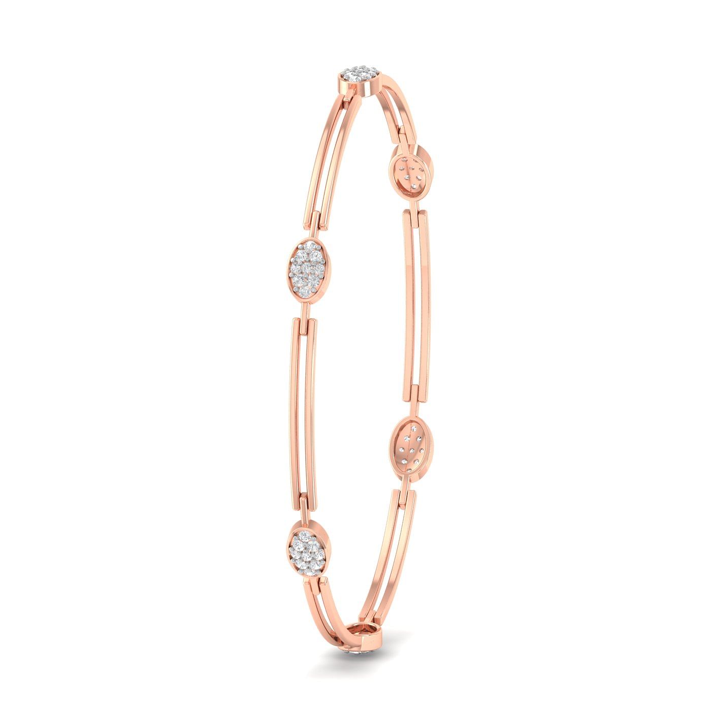 Mahera Dazzle 18k Rose Gold Diamond Bangles For Women