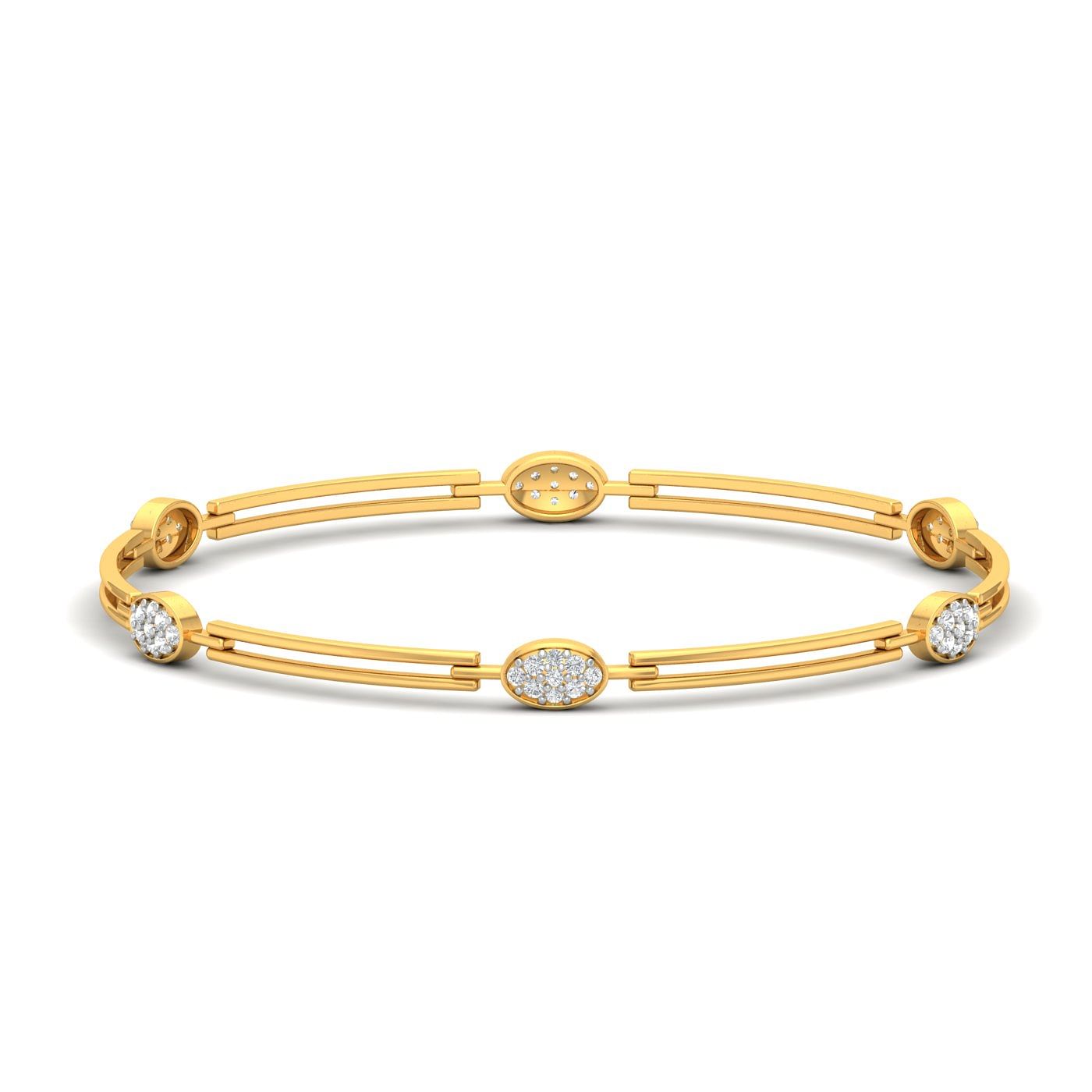 Mahera Dazzle 18k Yellow Gold Diamond Bangles For Women