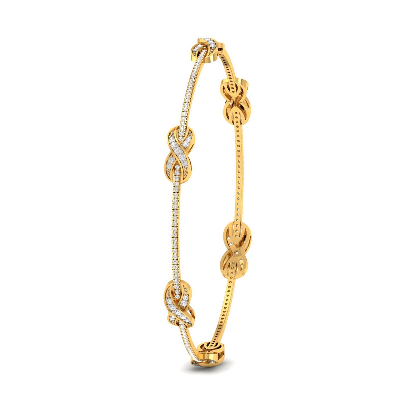 Designer Chaitrika Diamond Bangles With Yellow Gold