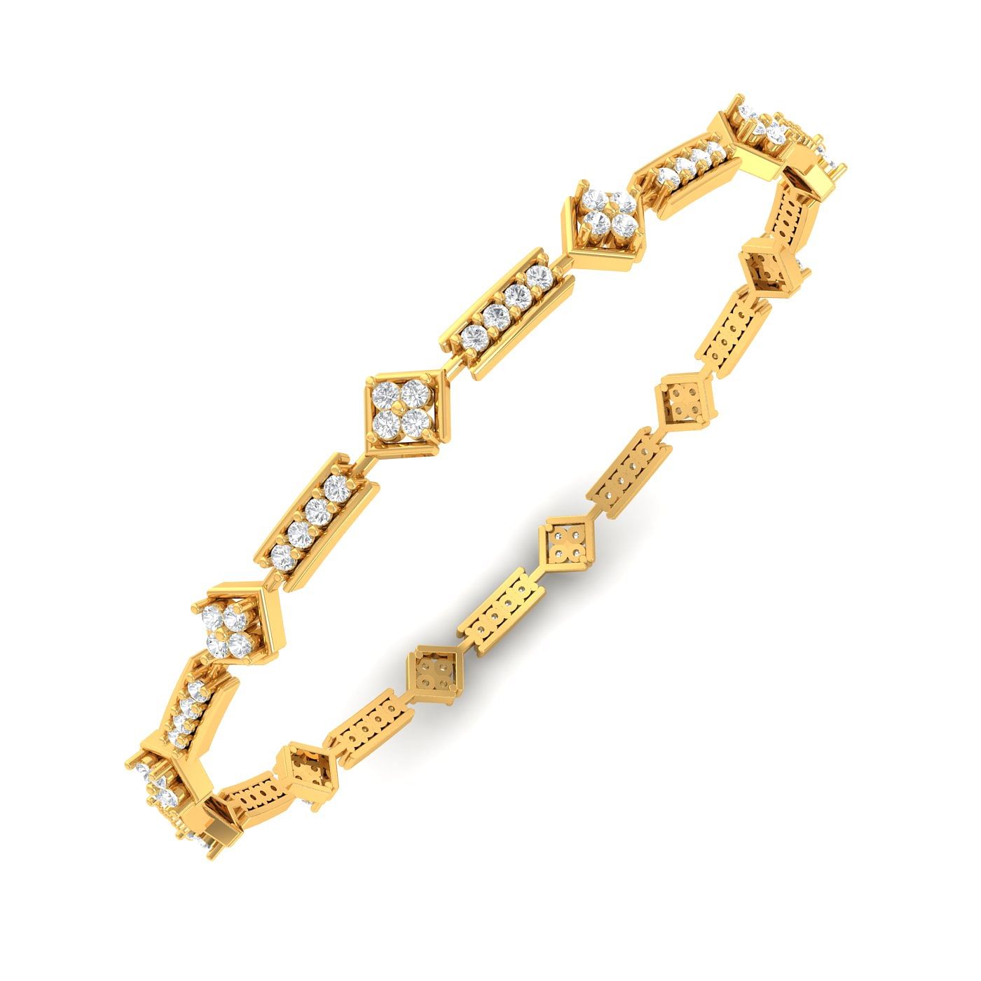 18k Yellow Gold Sneha Preety Diamond Bangles Design
