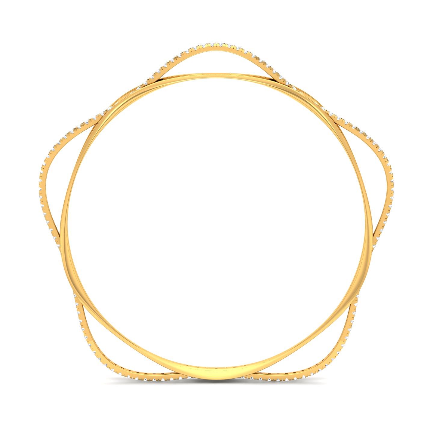 18k Designer Yellow Gold Aditi Flora Diamond Bangles