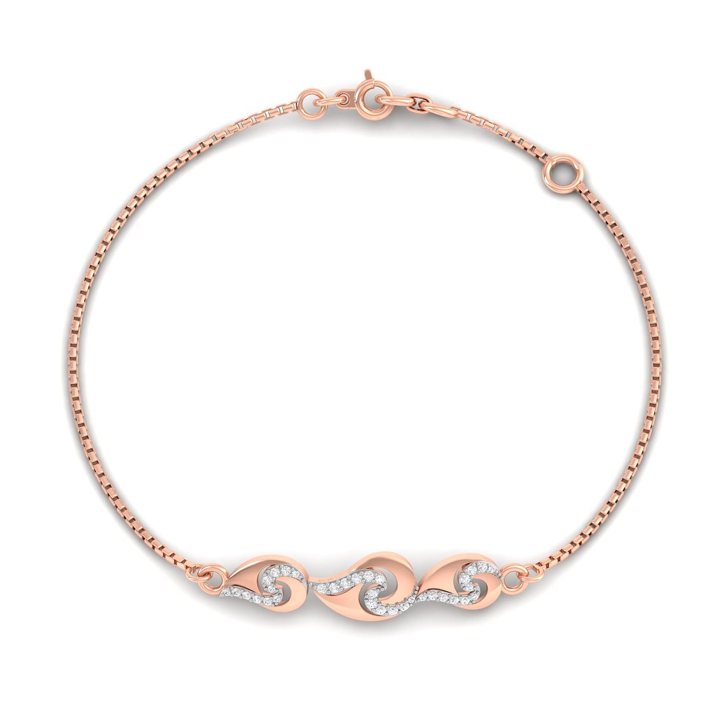 Nora Fancy Diamond Bracelet With Rose Gold