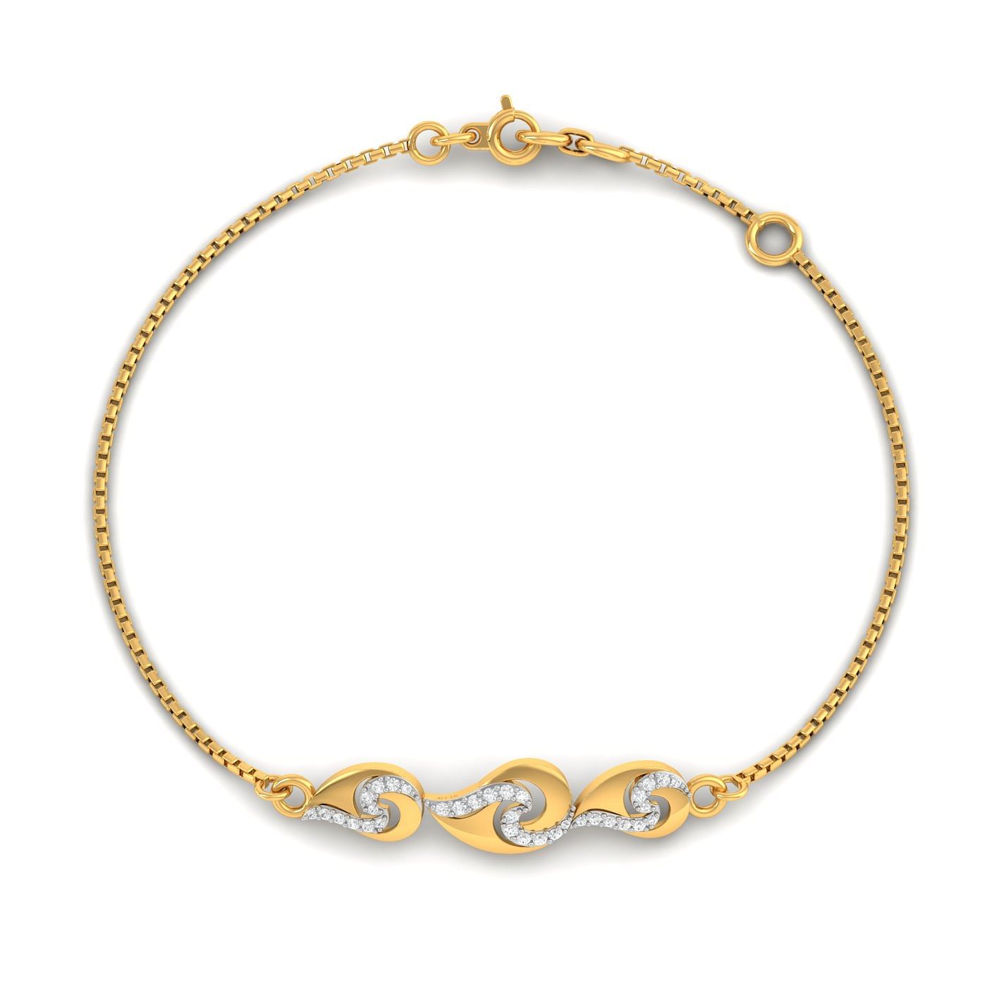 Nora Fancy Diamond Bracelet With Yellow Gold