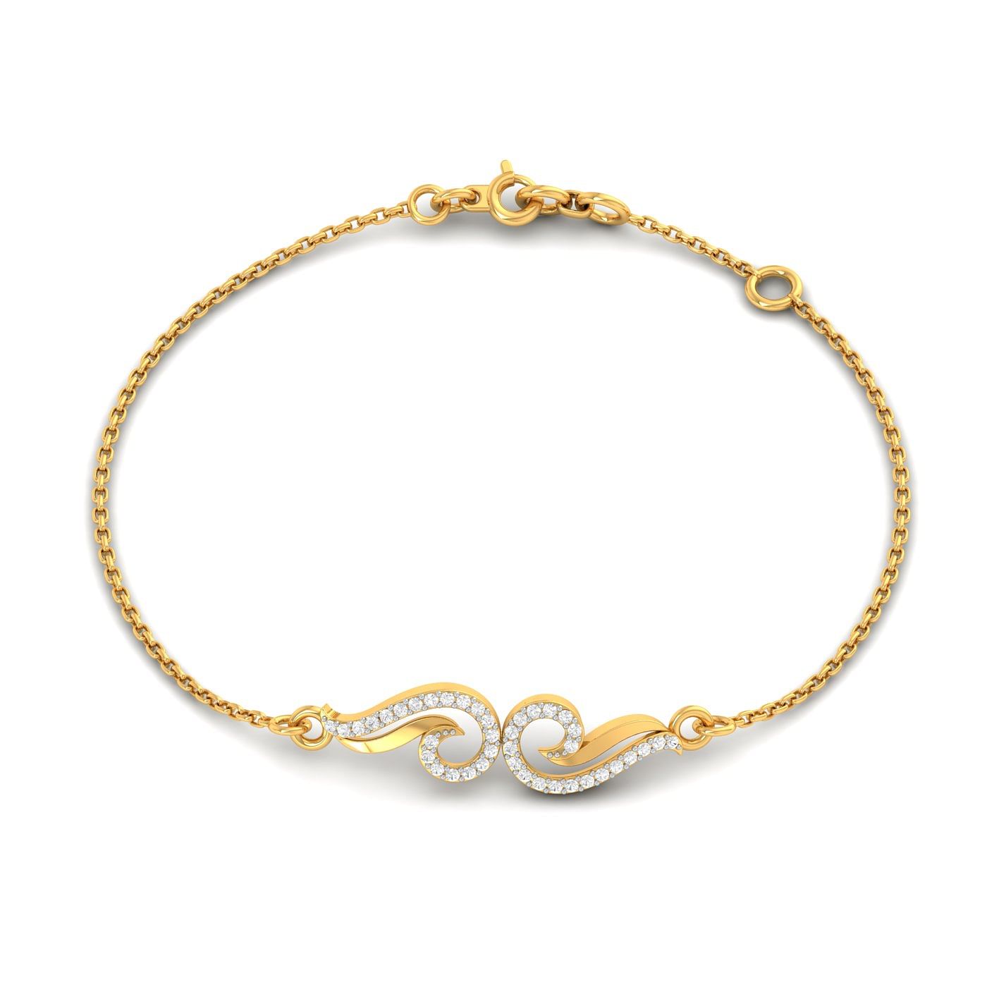 Unique Yellow Gold Mia Diamond Bracelet For Daily Wear