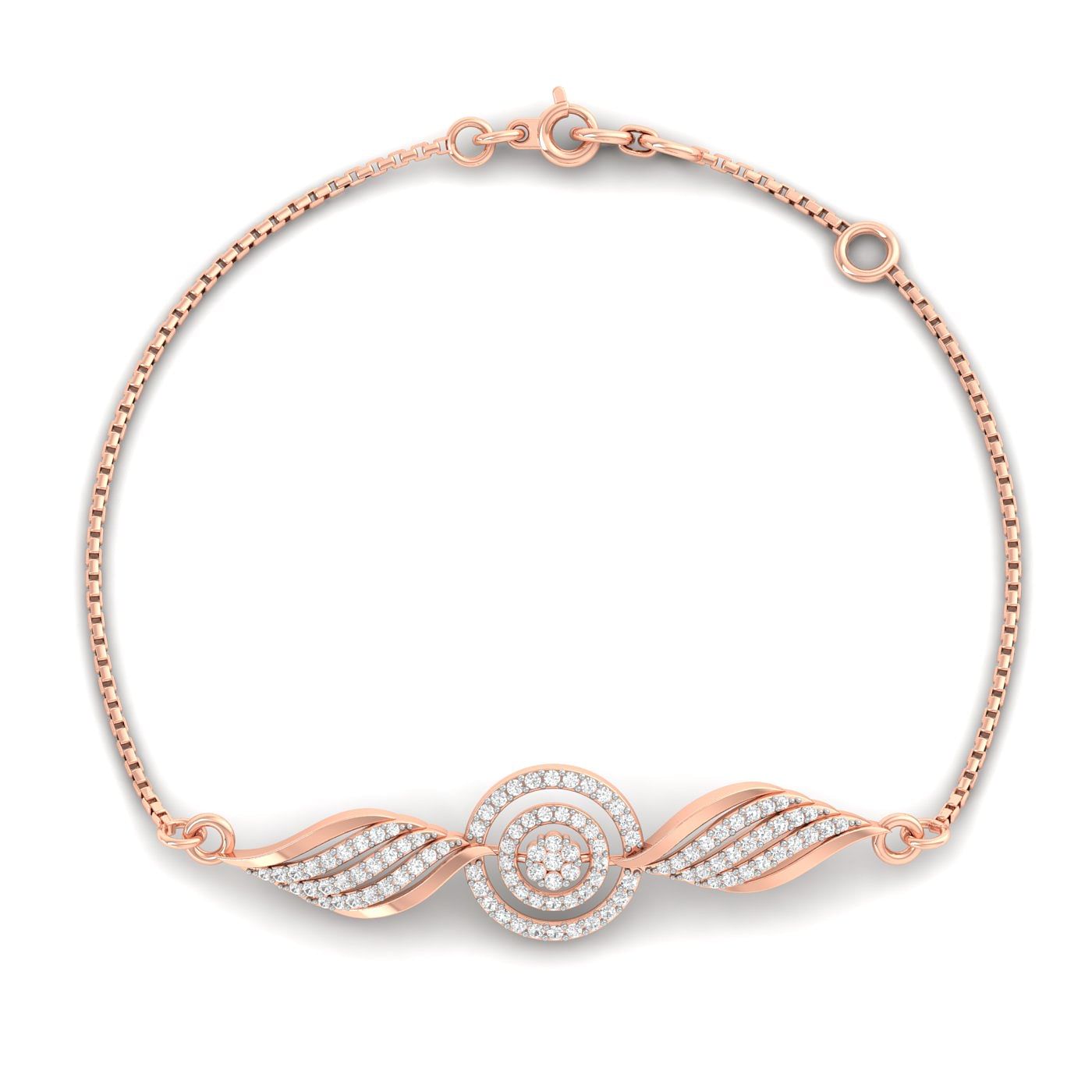 Rose Gold Sparkling Diamond Bracelet For Engagement Gift