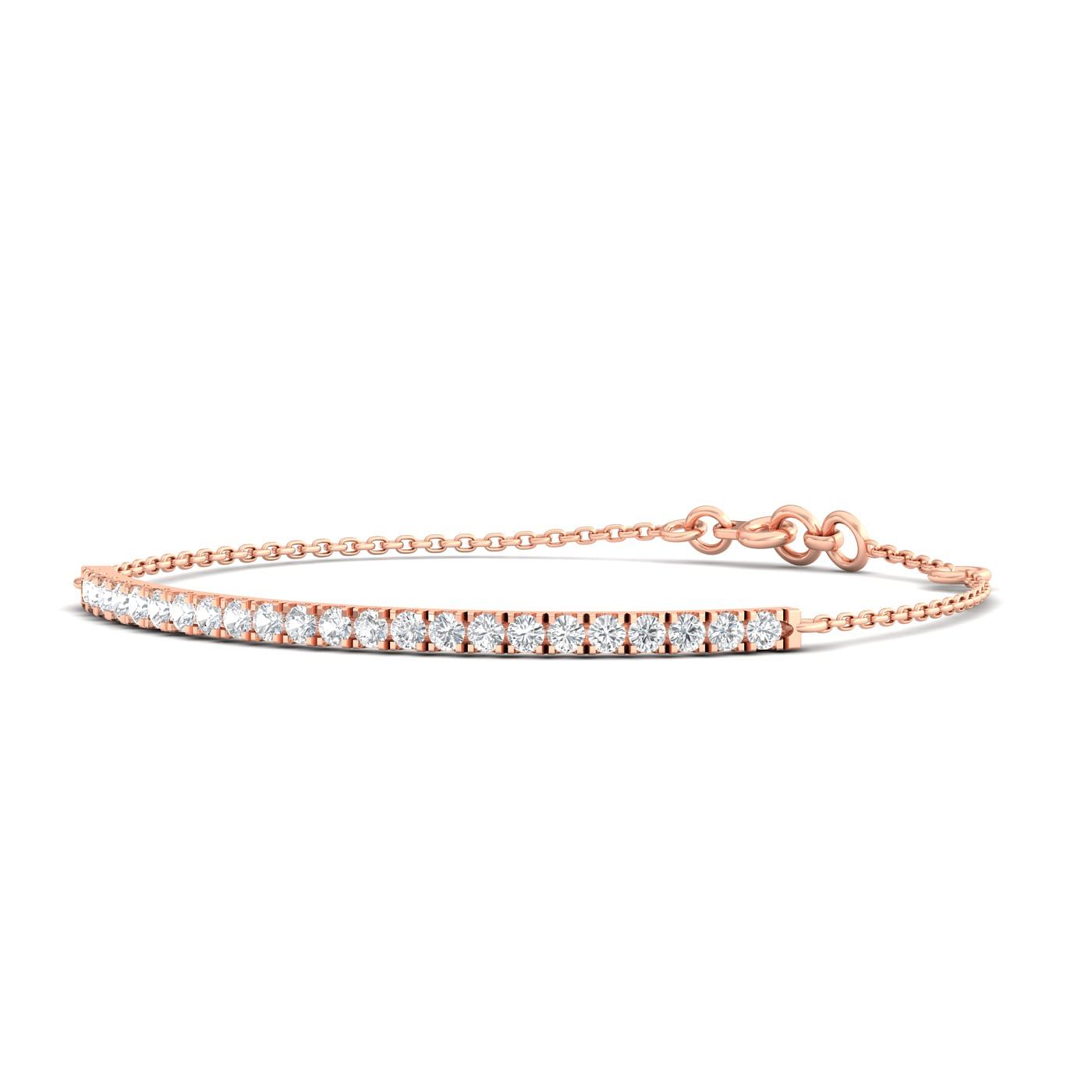 Rose Gold Daily Wear Plain Diamond  Bracelet For Women