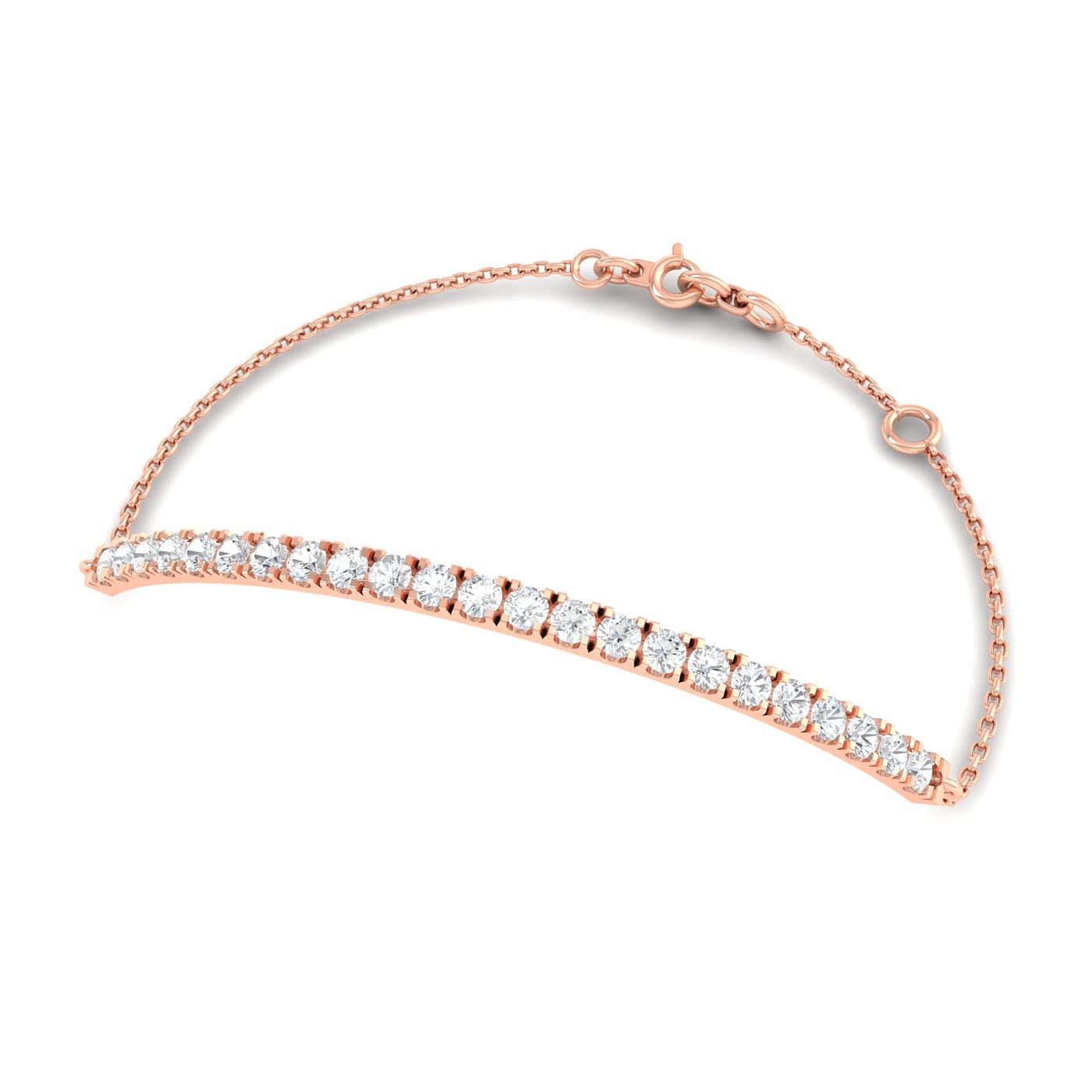Rose Gold Daily Wear Plain Diamond  Bracelet For Women