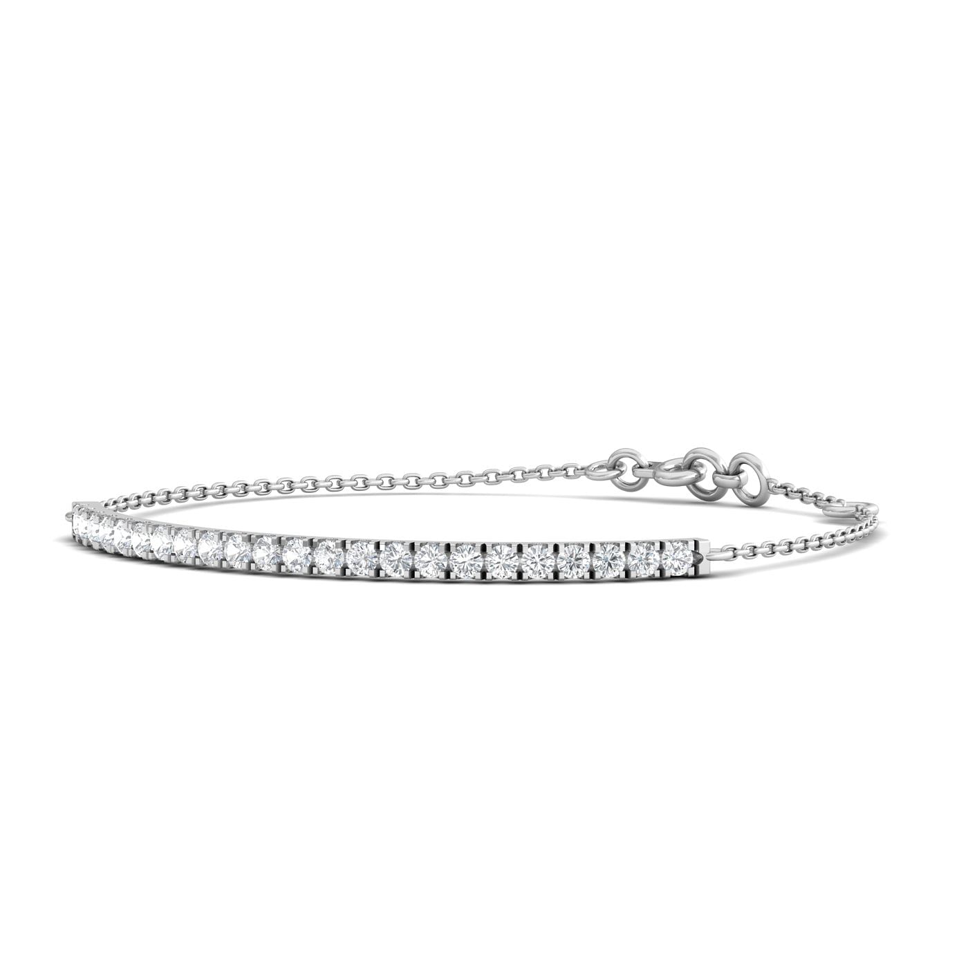 White Gold Daily Wear Plain Diamond  Bracelet For Women