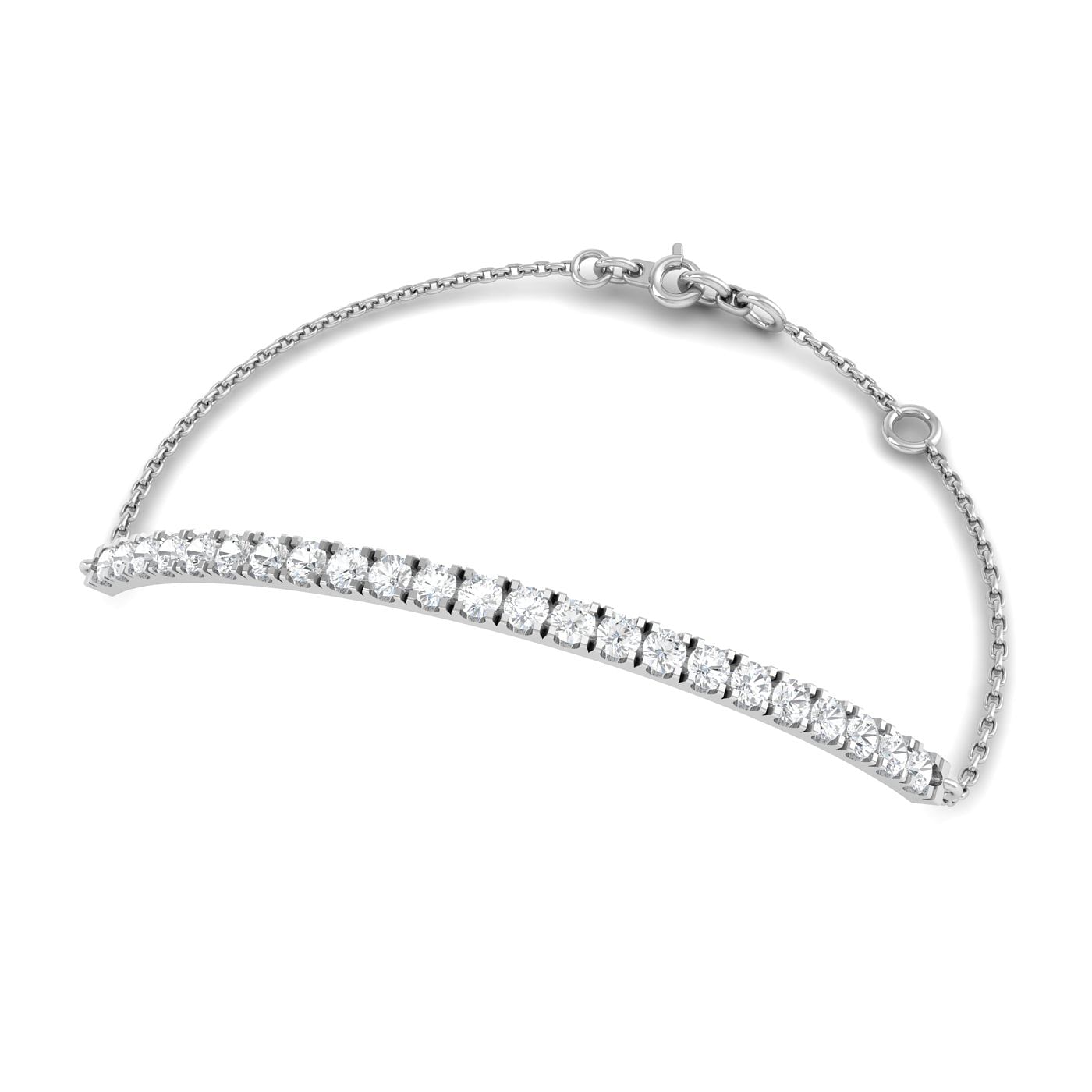White Gold Daily Wear Plain Diamond  Bracelet For Women