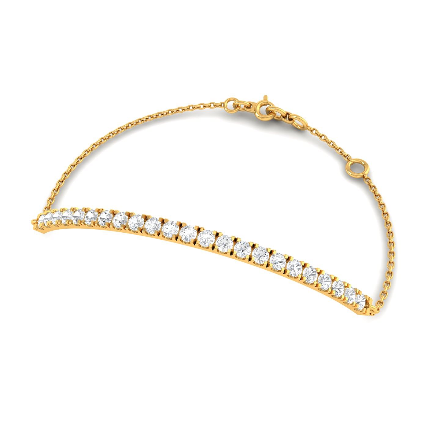 Yellow Gold Daily Wear Plain Diamond  Bracelet For Women