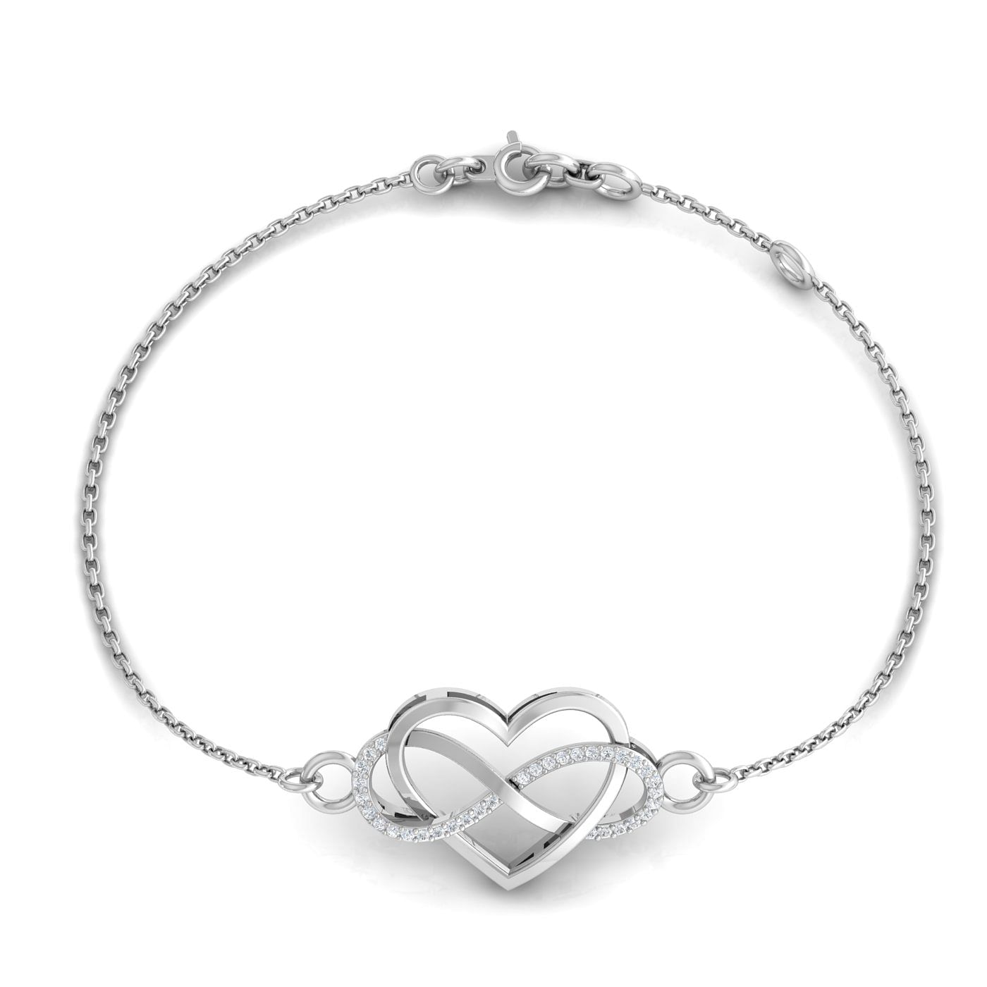 Infinity Heart Diamond Bracelet For Office Wear
