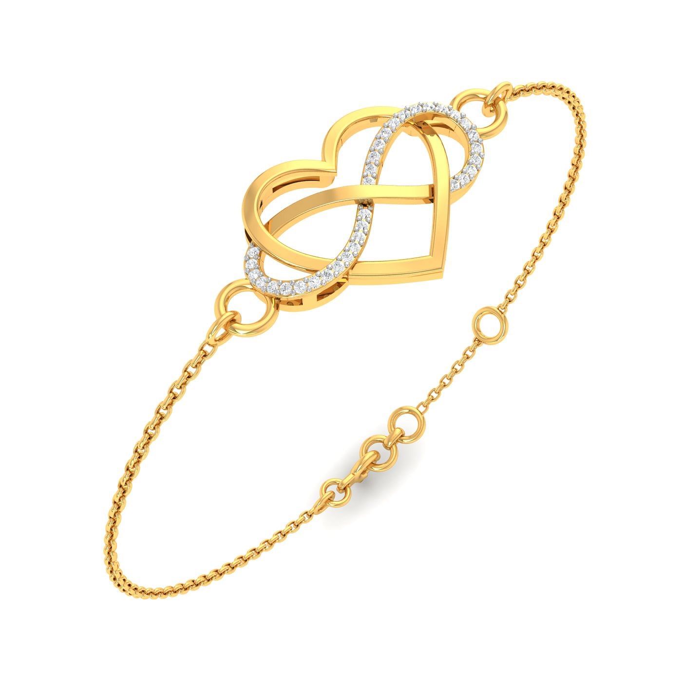 Infinity Heart Diamond Bracelet For Office Wear