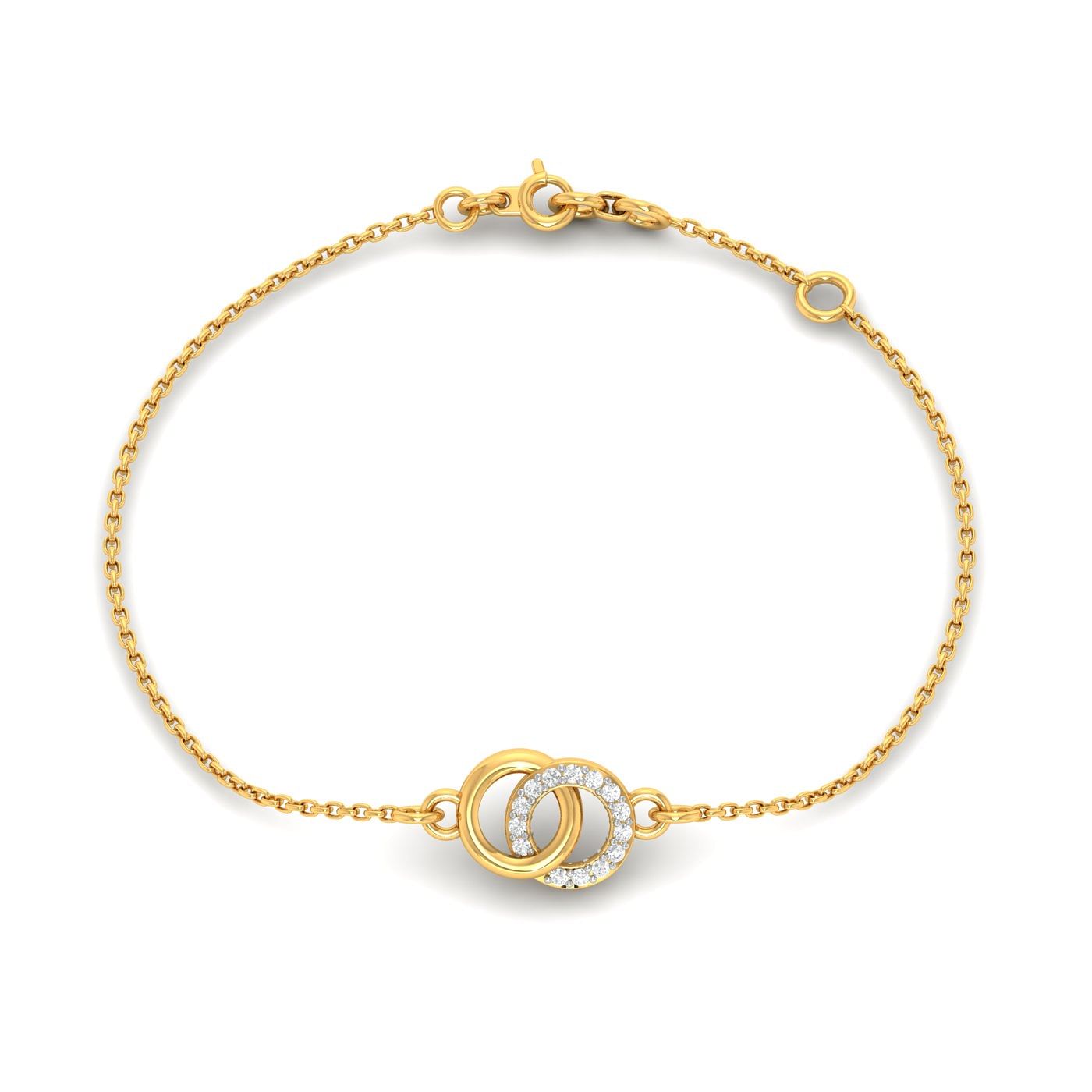 Daily Wear Yellow Gold Round Chain Diamond Bracelet
