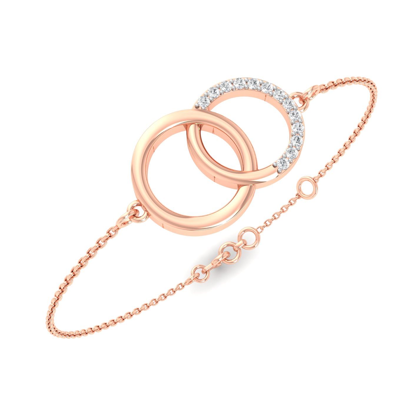 Amruta Chain Diamond Bracelet Daily Wear Rose Gold