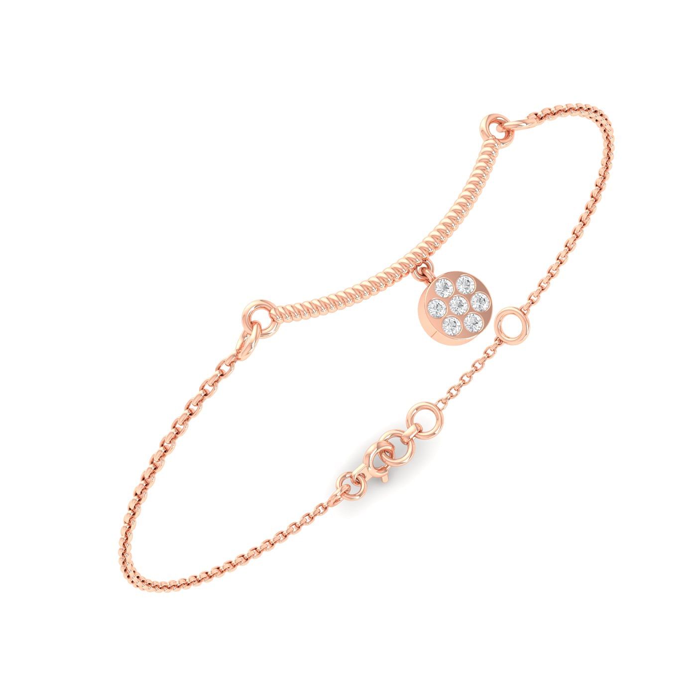 Modern design Anika Diamond Bracelet with rose gold