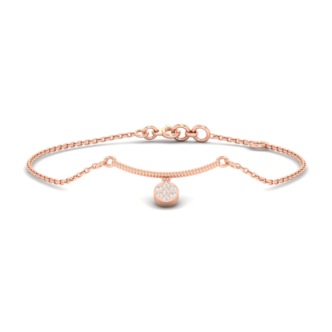 Modern design Anika Diamond Bracelet with rose gold