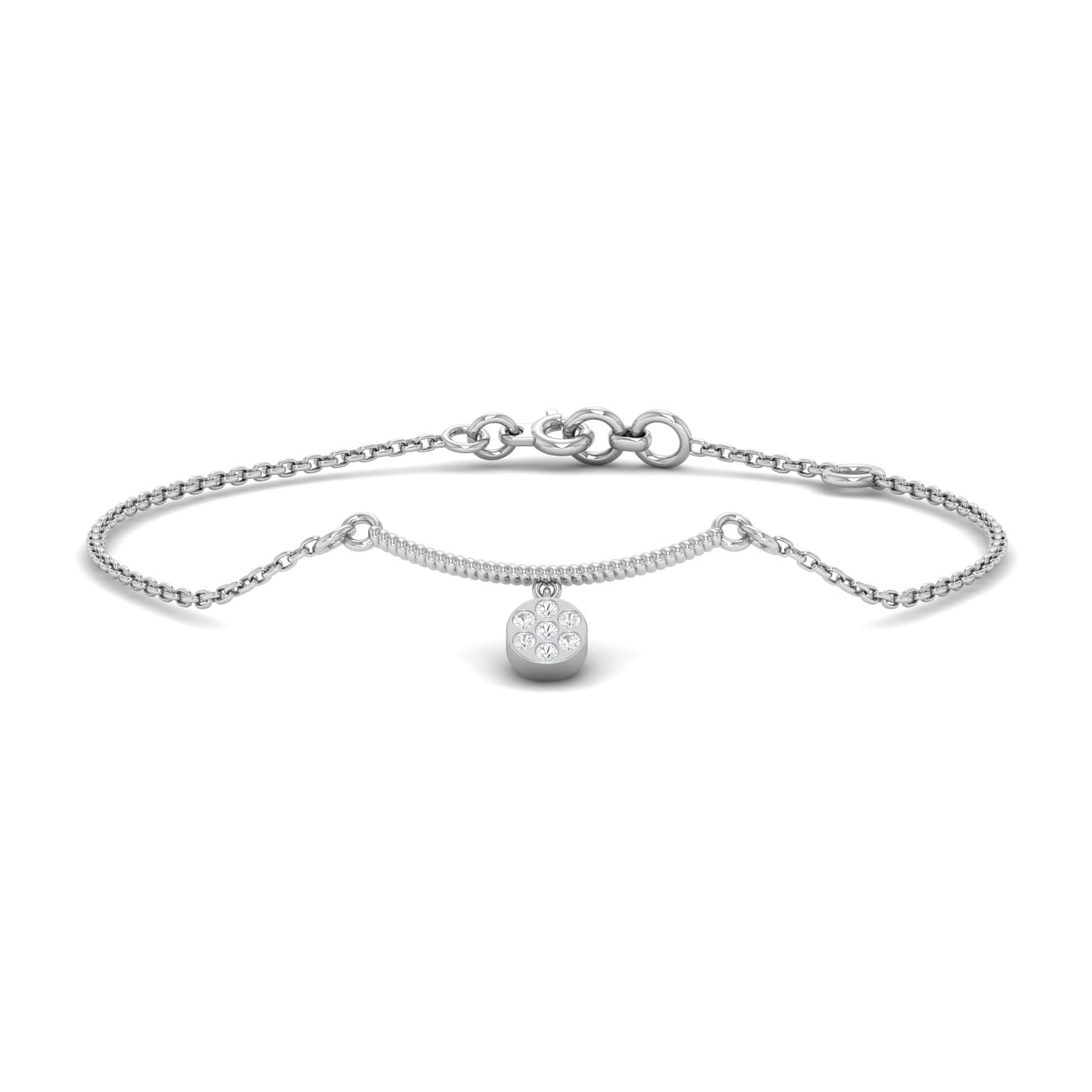 Modern design Anika Diamond Bracelet with white gold