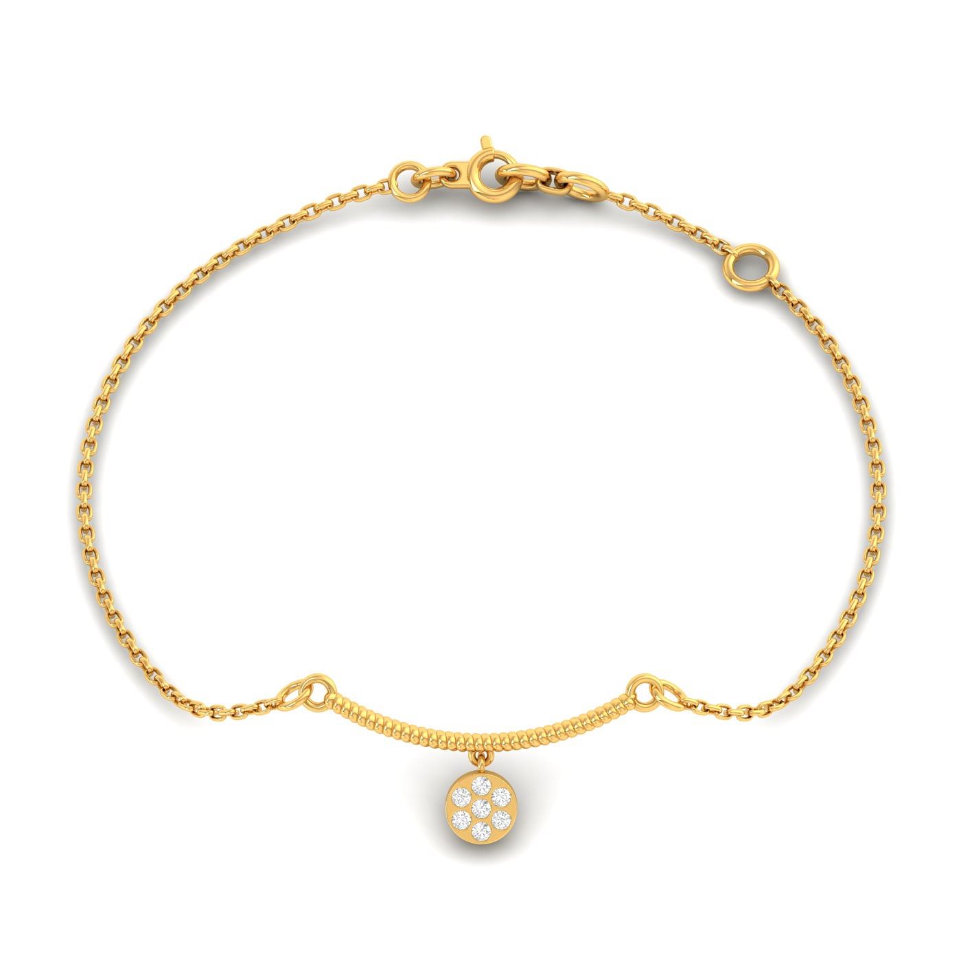 Modern design Anika Diamond Bracelet with yellow gold