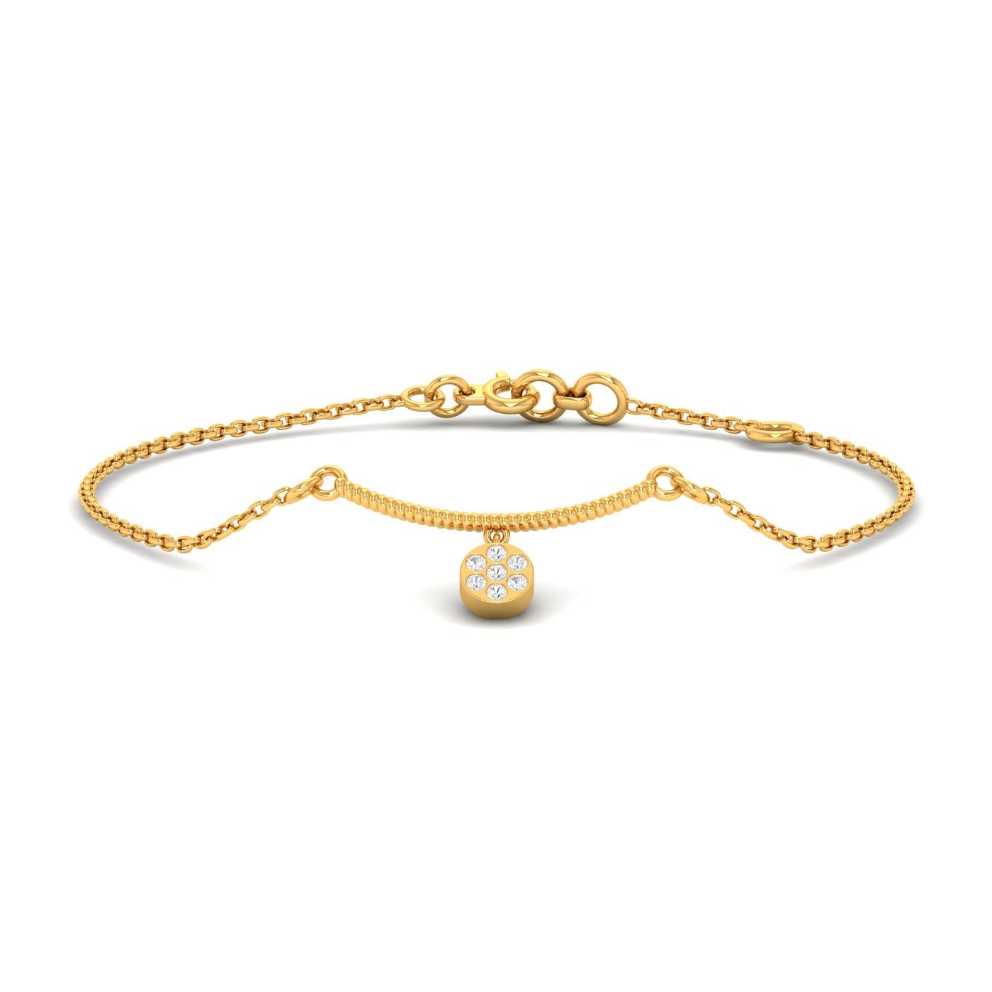 Modern design Anika Diamond Bracelet with yellow gold