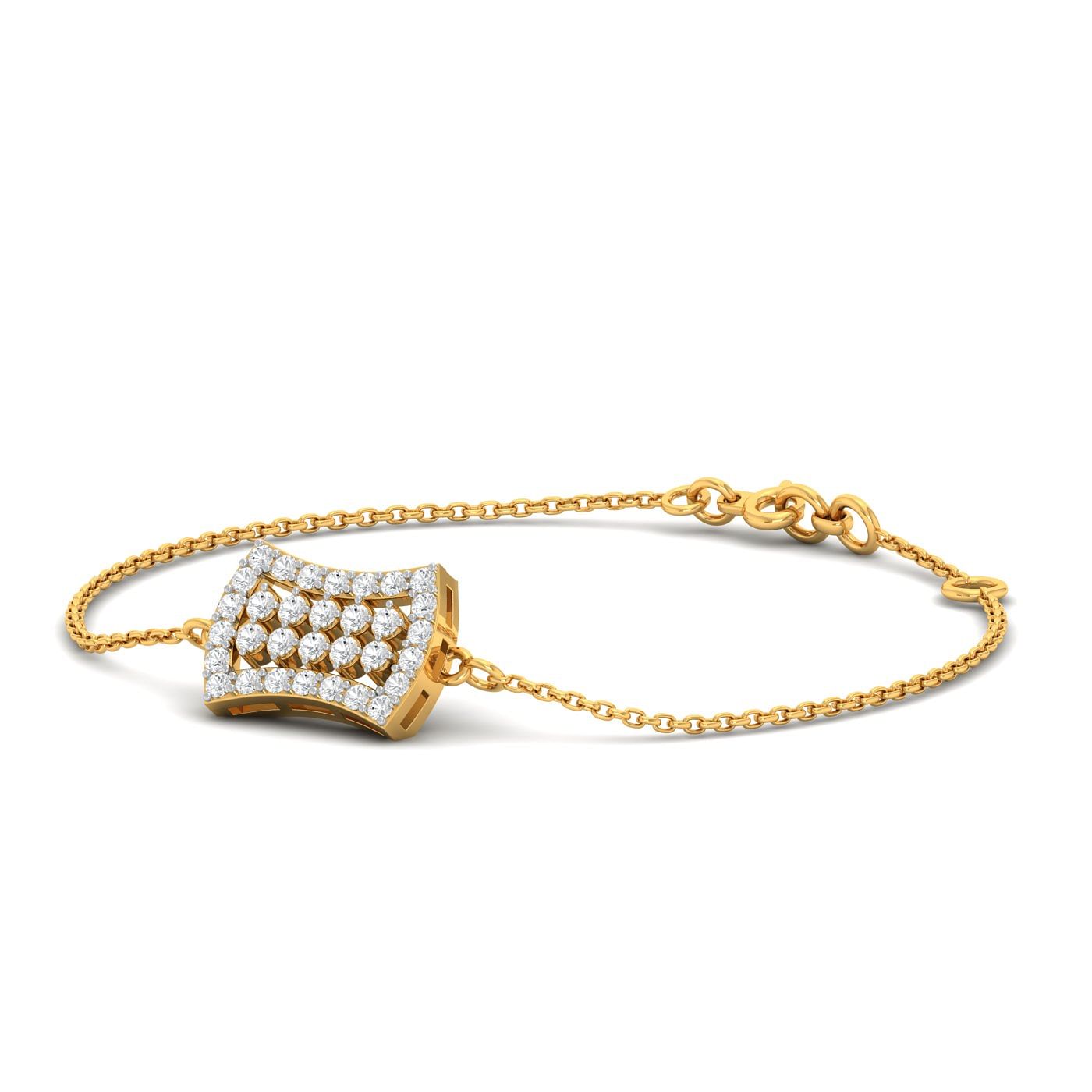 Bridal Rose Gold Aria Diamond Bracelet With 10k Yellow Gold