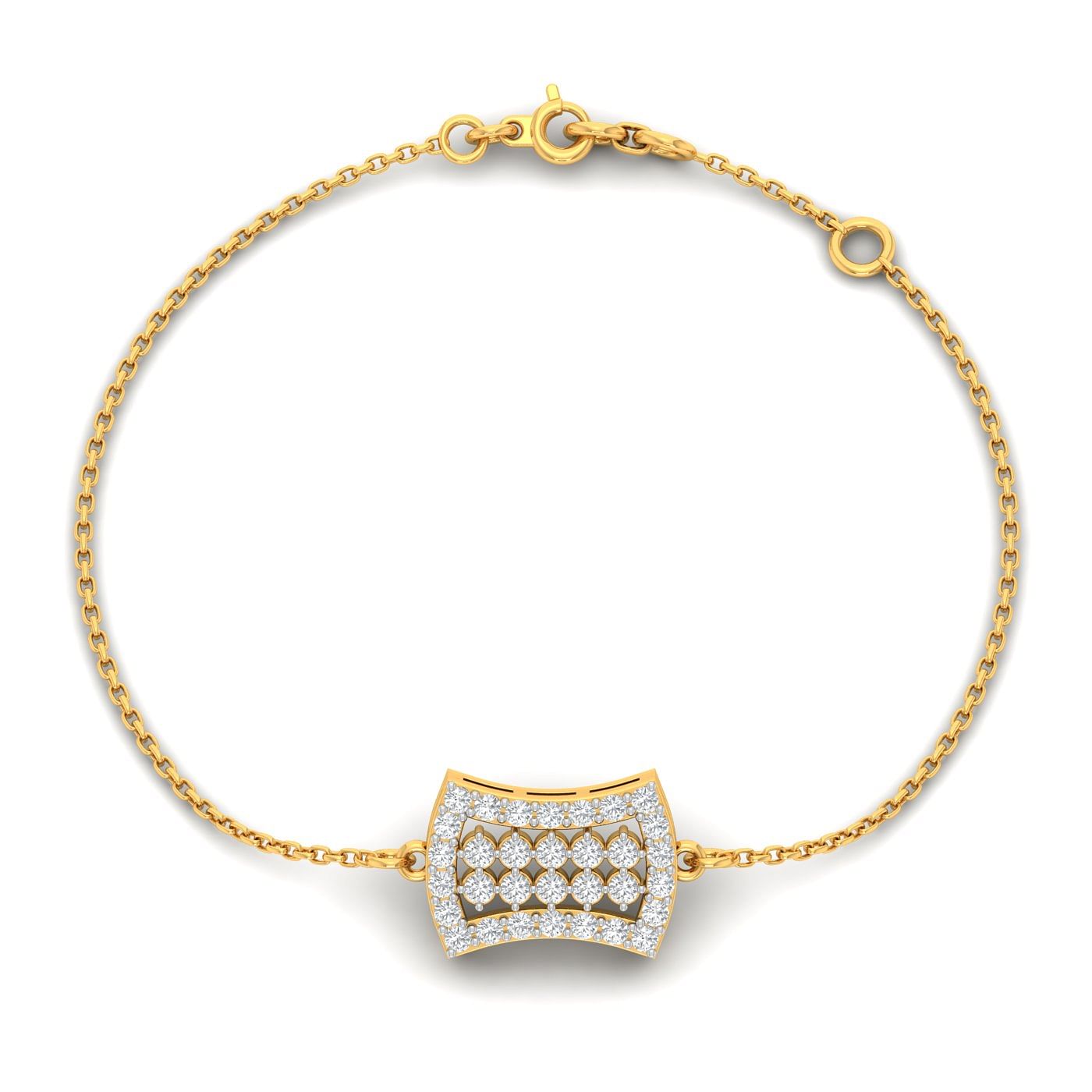 Bridal Rose Gold Aria Diamond Bracelet With 10k Yellow Gold