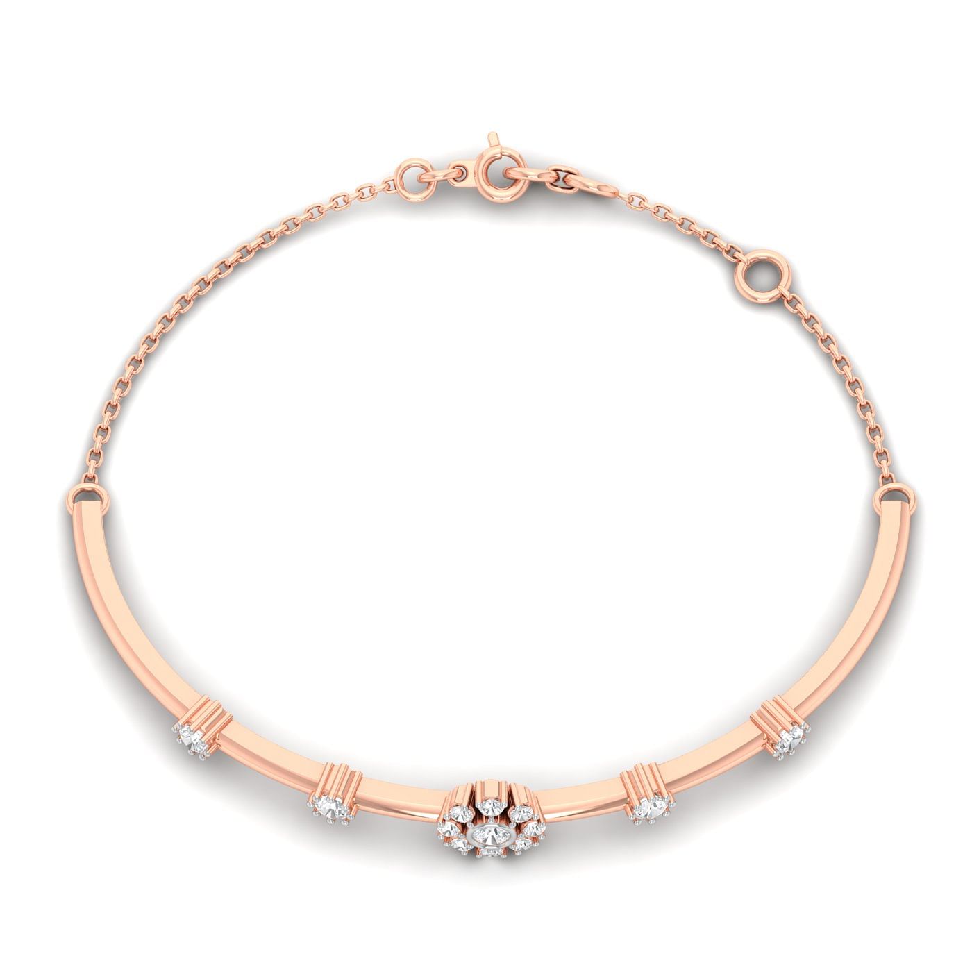 Designer Rose Gold Grace Diamond Bracelet For Women