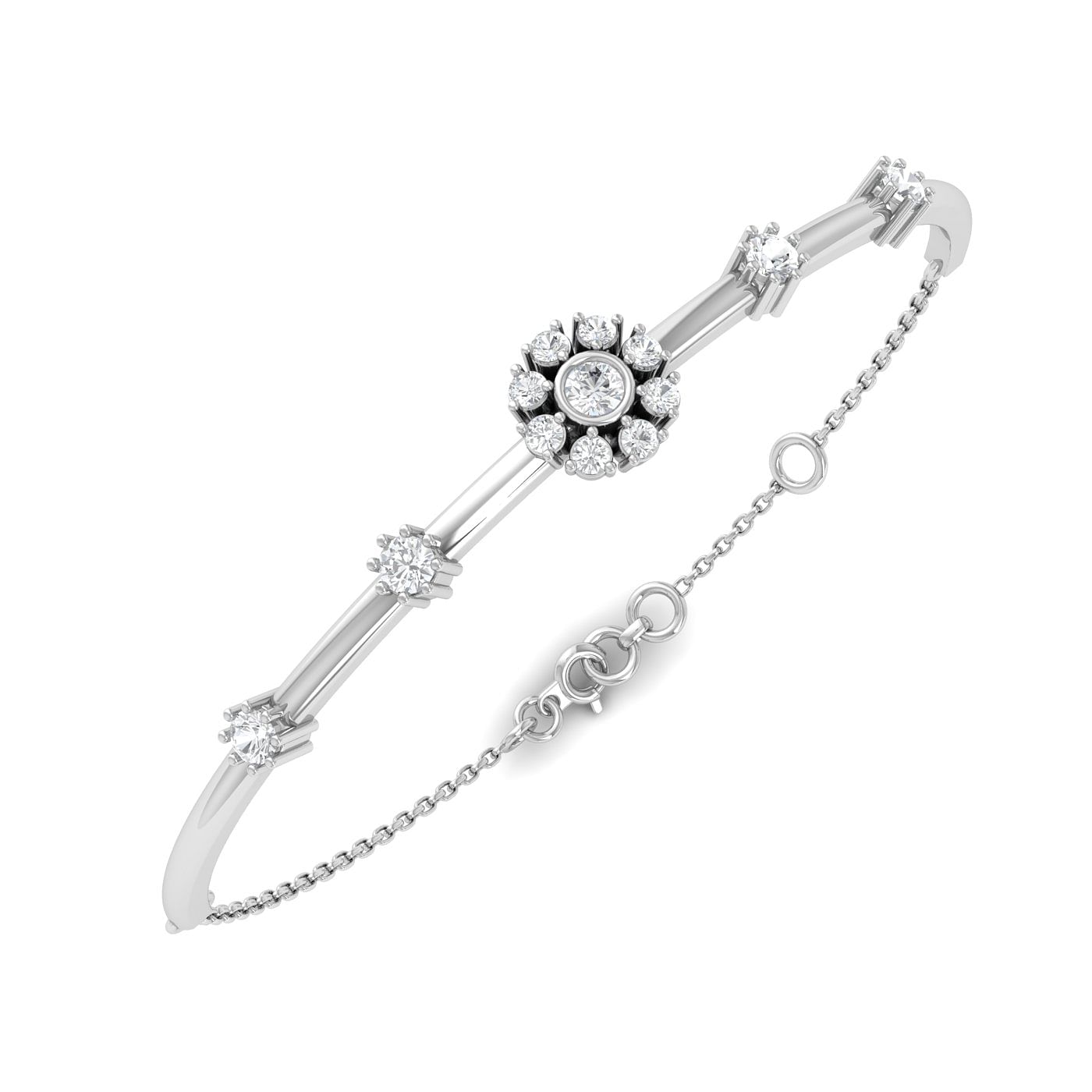 Designer White Gold Grace Diamond Bracelet For Women