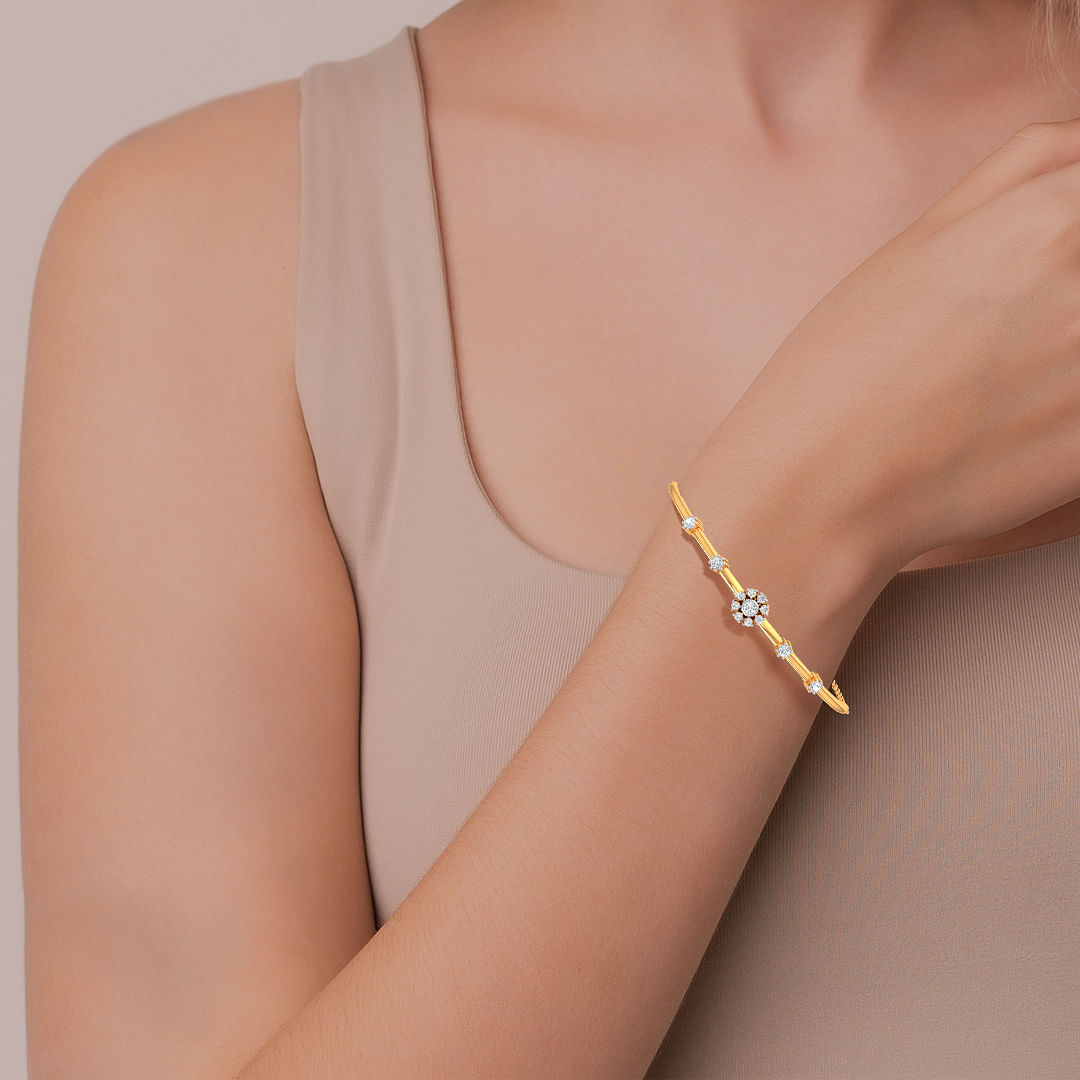Designer Yellow Gold Grace Diamond Bracelet For Women