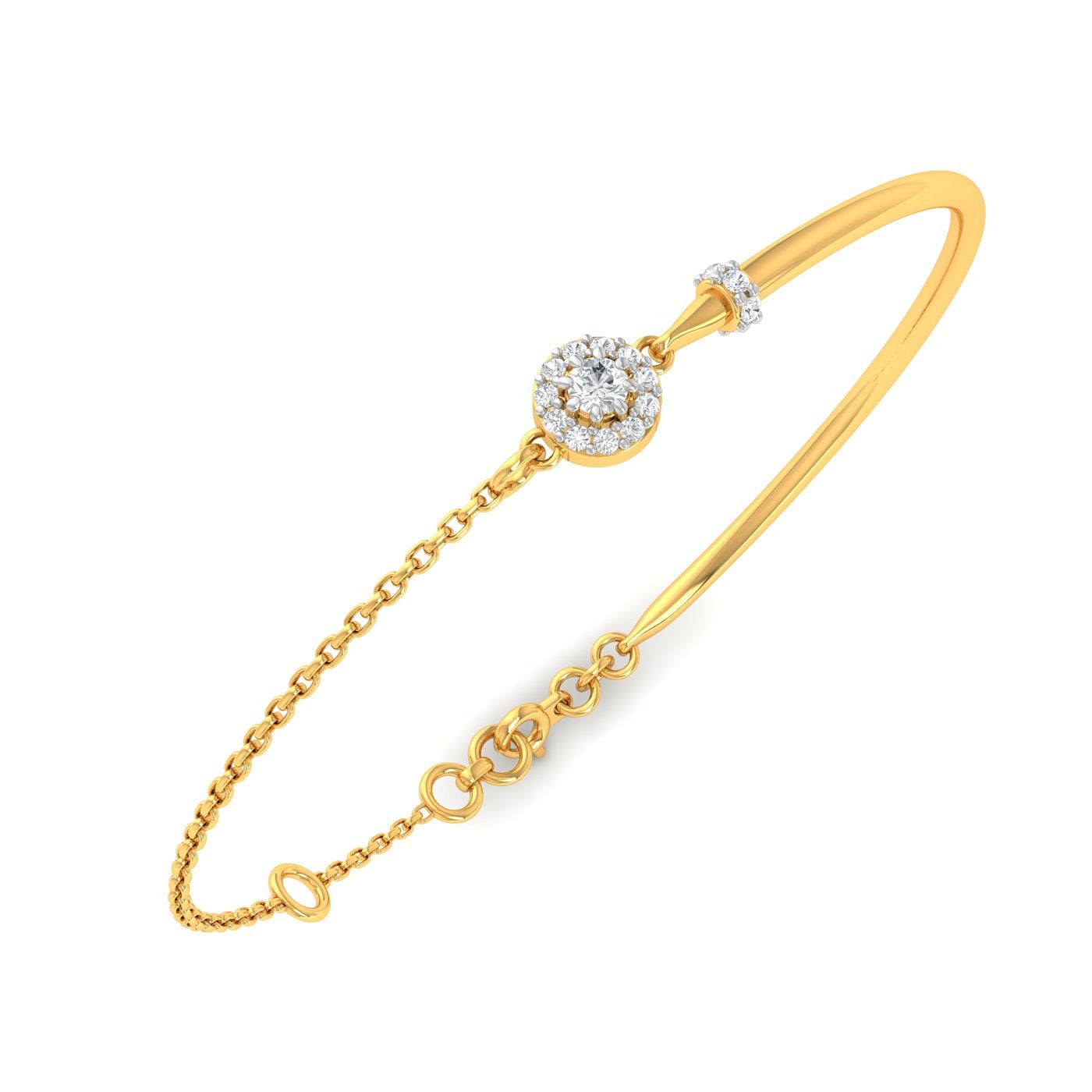 Yellow Gold Damini Diamond Bracelet For Engagement Gift