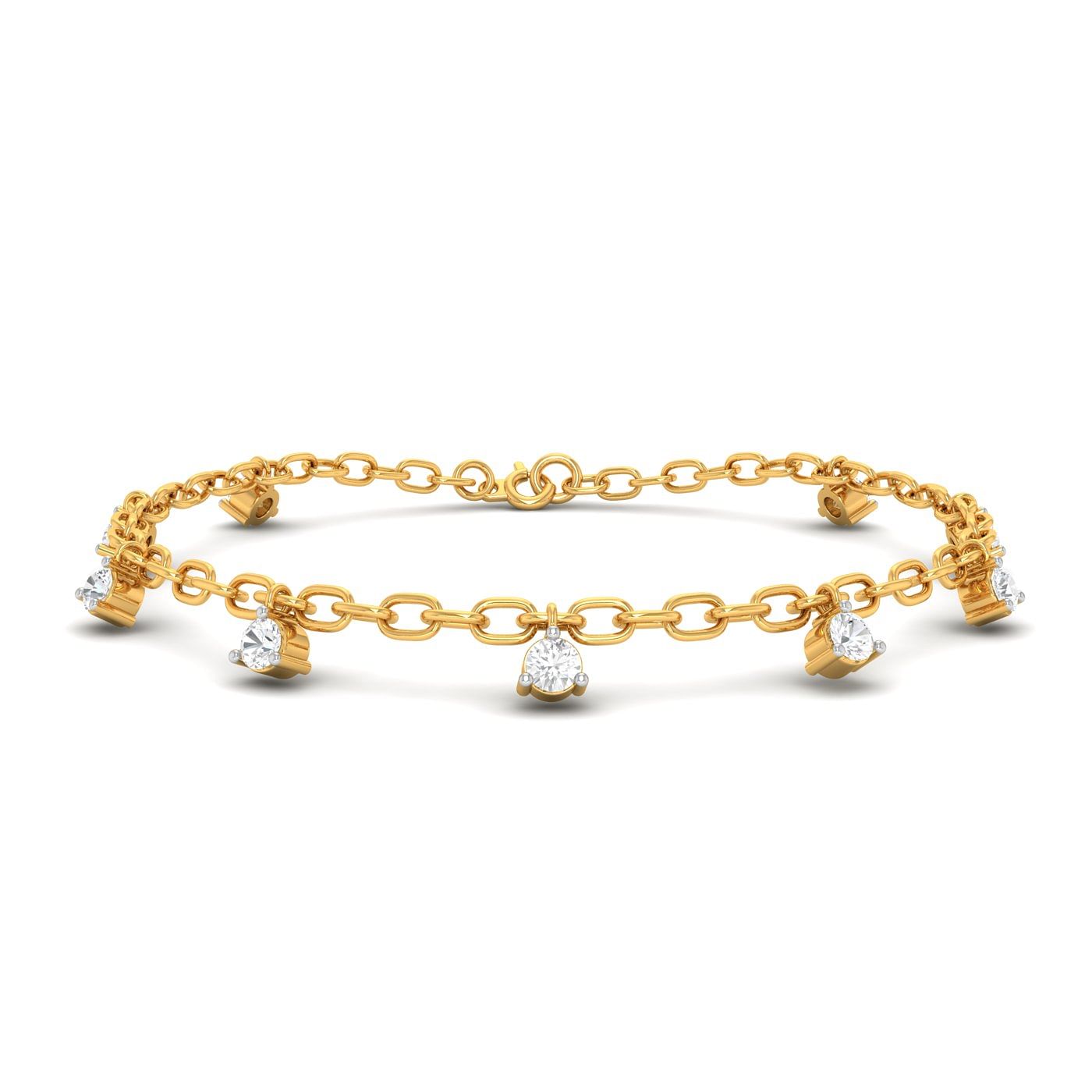 Fancy Chain Round Diamond Bracelet