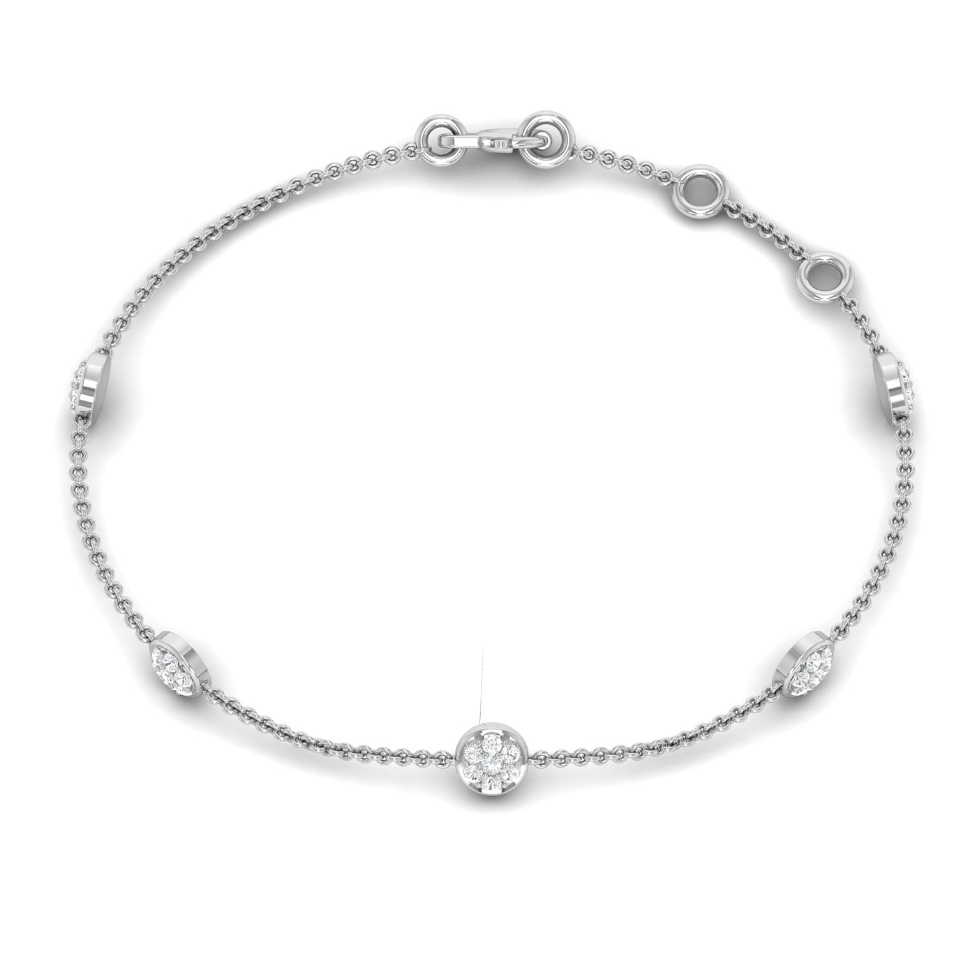 White Gold Chain Bracelet Ripple Diamond Bracelet For Women