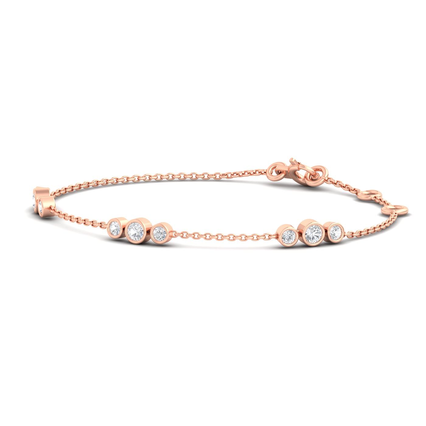 Rose Gold Charm Style Harini Diamond Bracelet