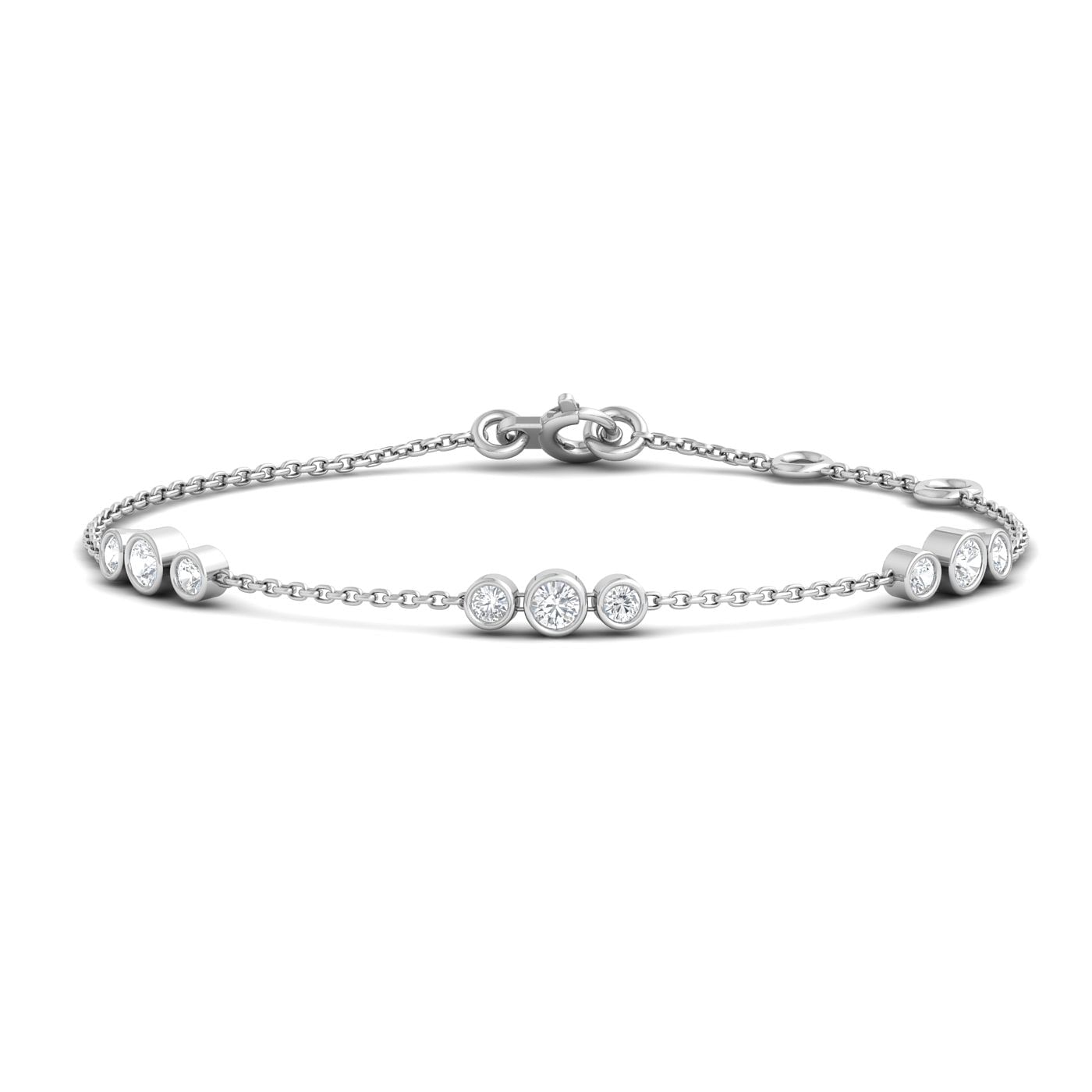 White Gold Charm Style Harini Diamond Bracelet