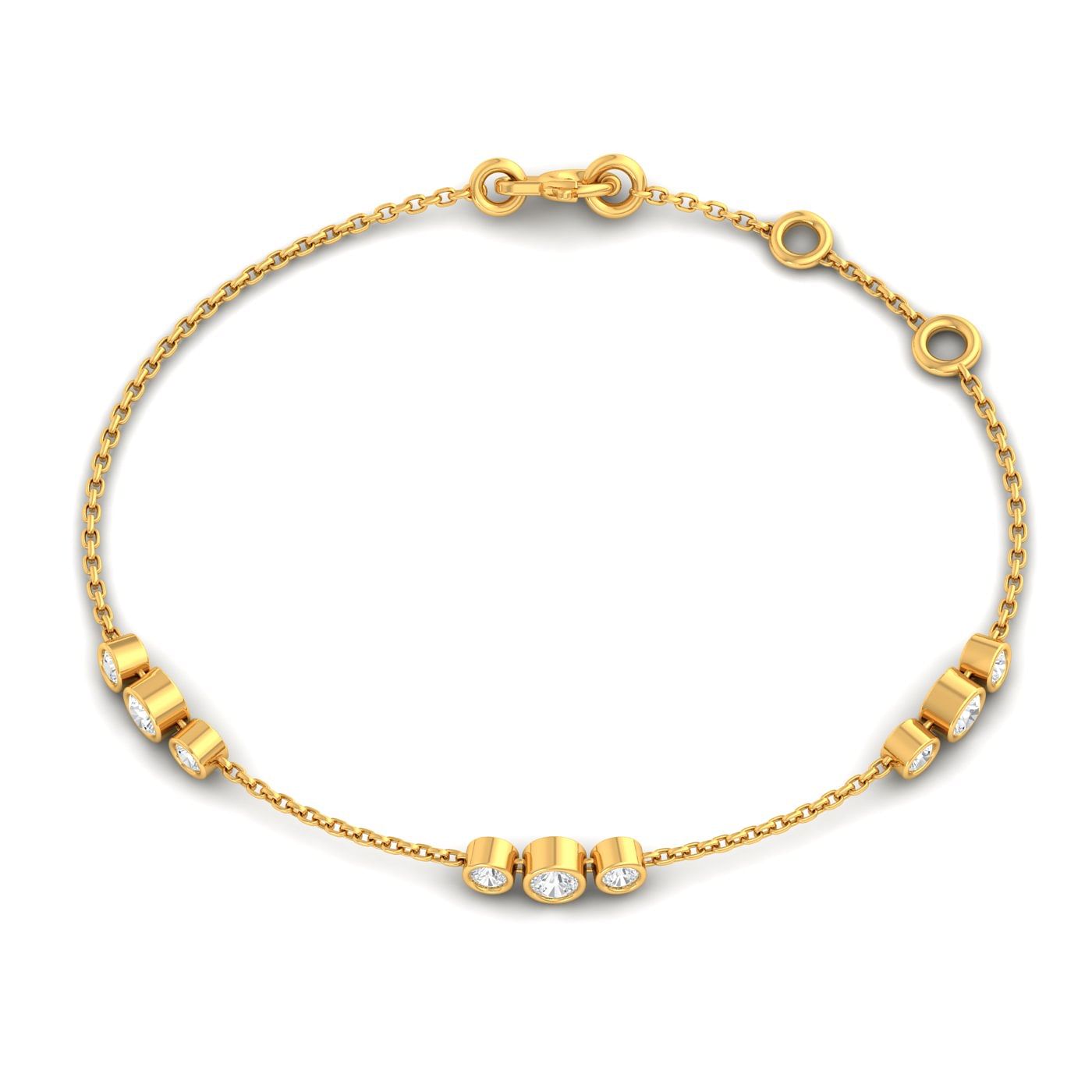 Yellow Gold Charm Style Harini Diamond Bracelet