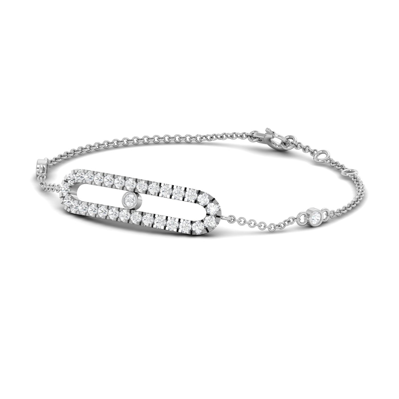 14k and 18k White Gold Jhalak Diamond Bracelet For Women
