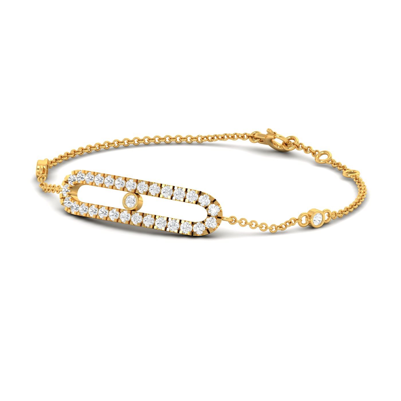 14k and 18k Yellow Gold Jhalak Diamond Bracelet For Women