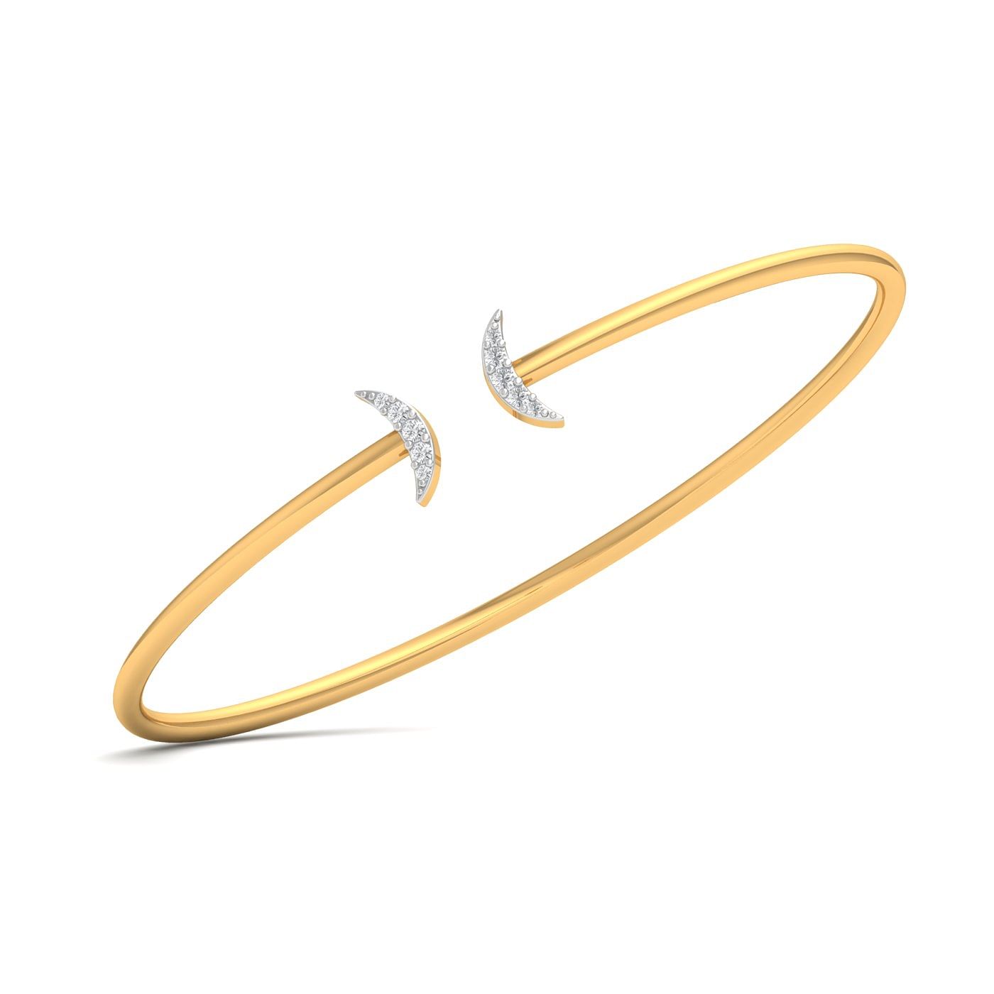 Yellow Gold Nisha Diamond Bangle Bracelet For Women