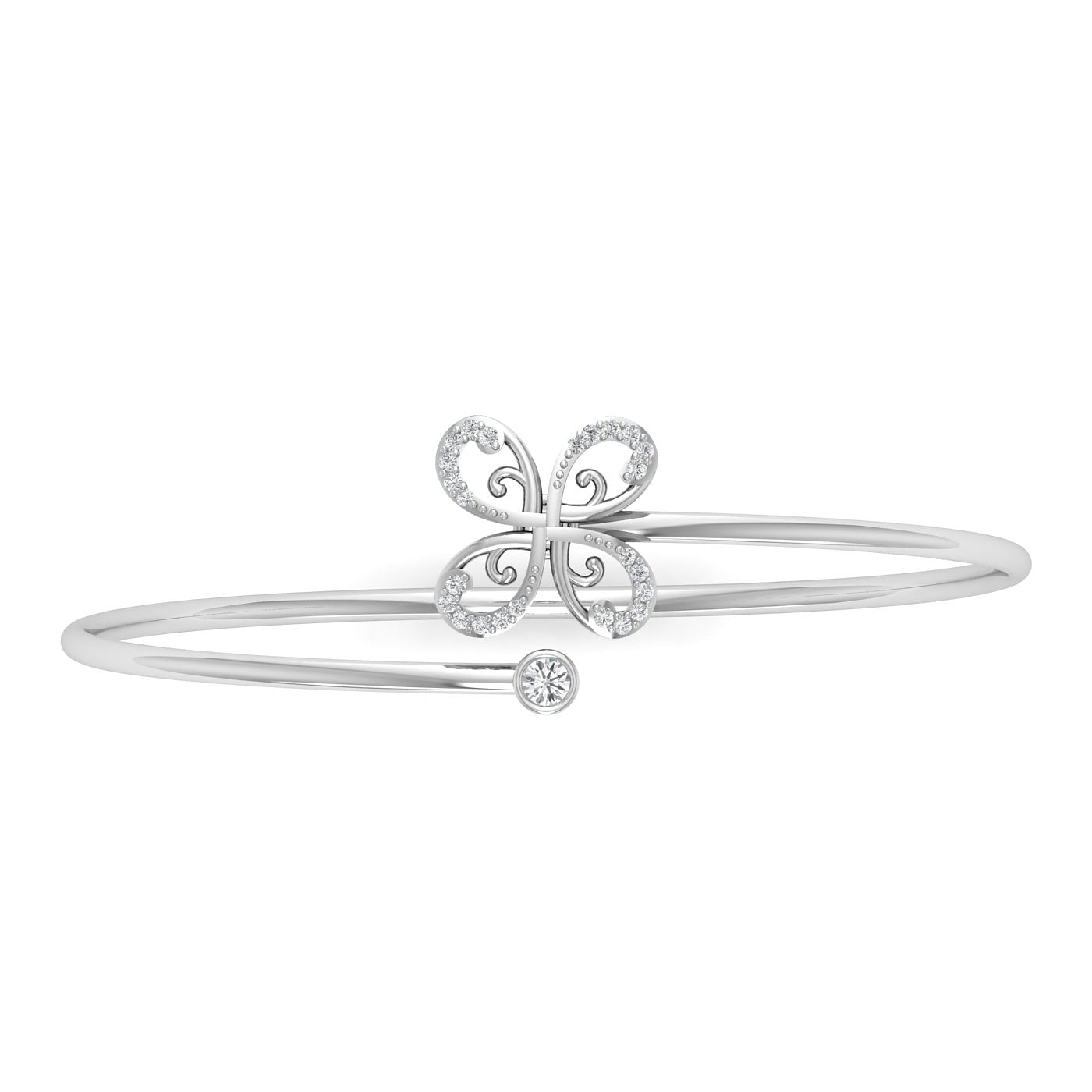 18k White Gold Flora Blossom Diamond Bracelet For Bridal