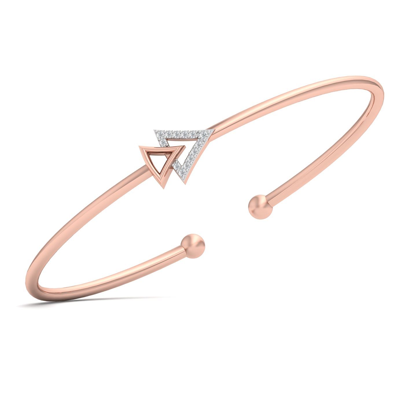 18k Rose Gold Sway Sparkle Diamond Bracelet For Engagement