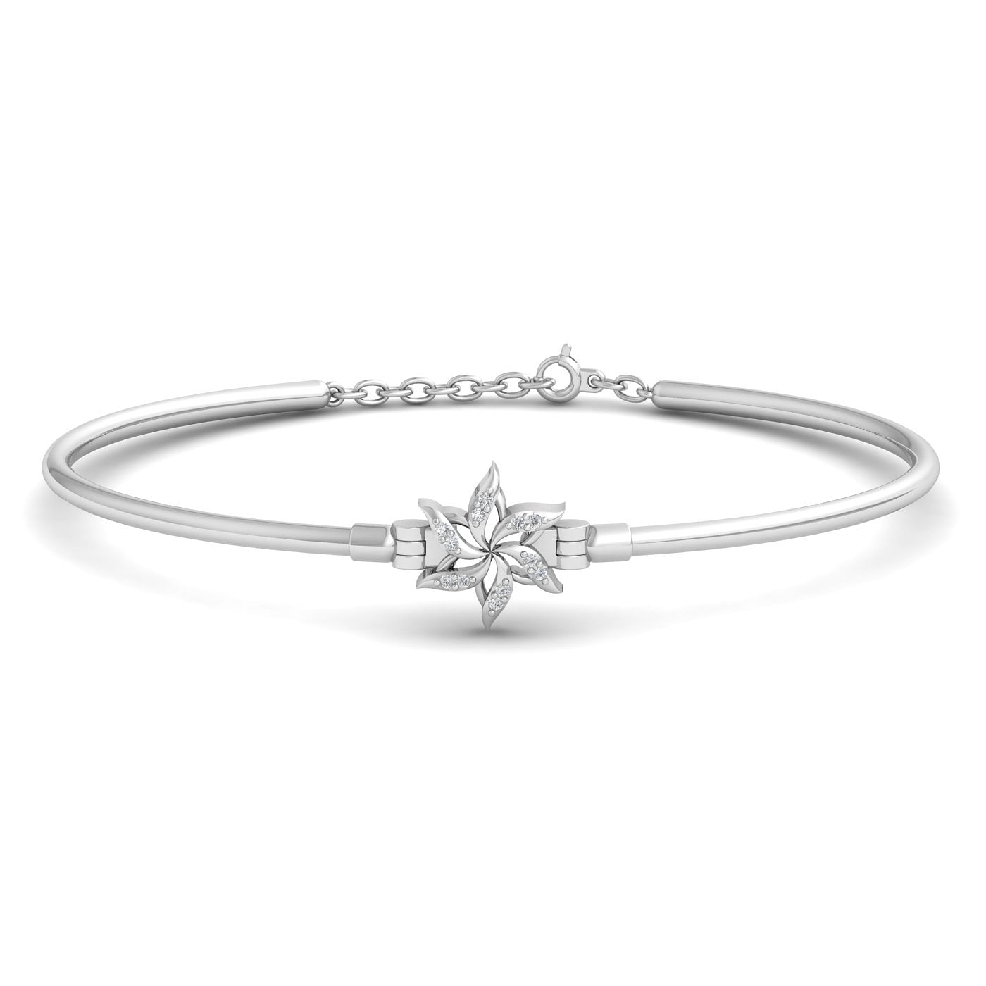 18k White gold Dazzling Fleur Diamond Bracelet