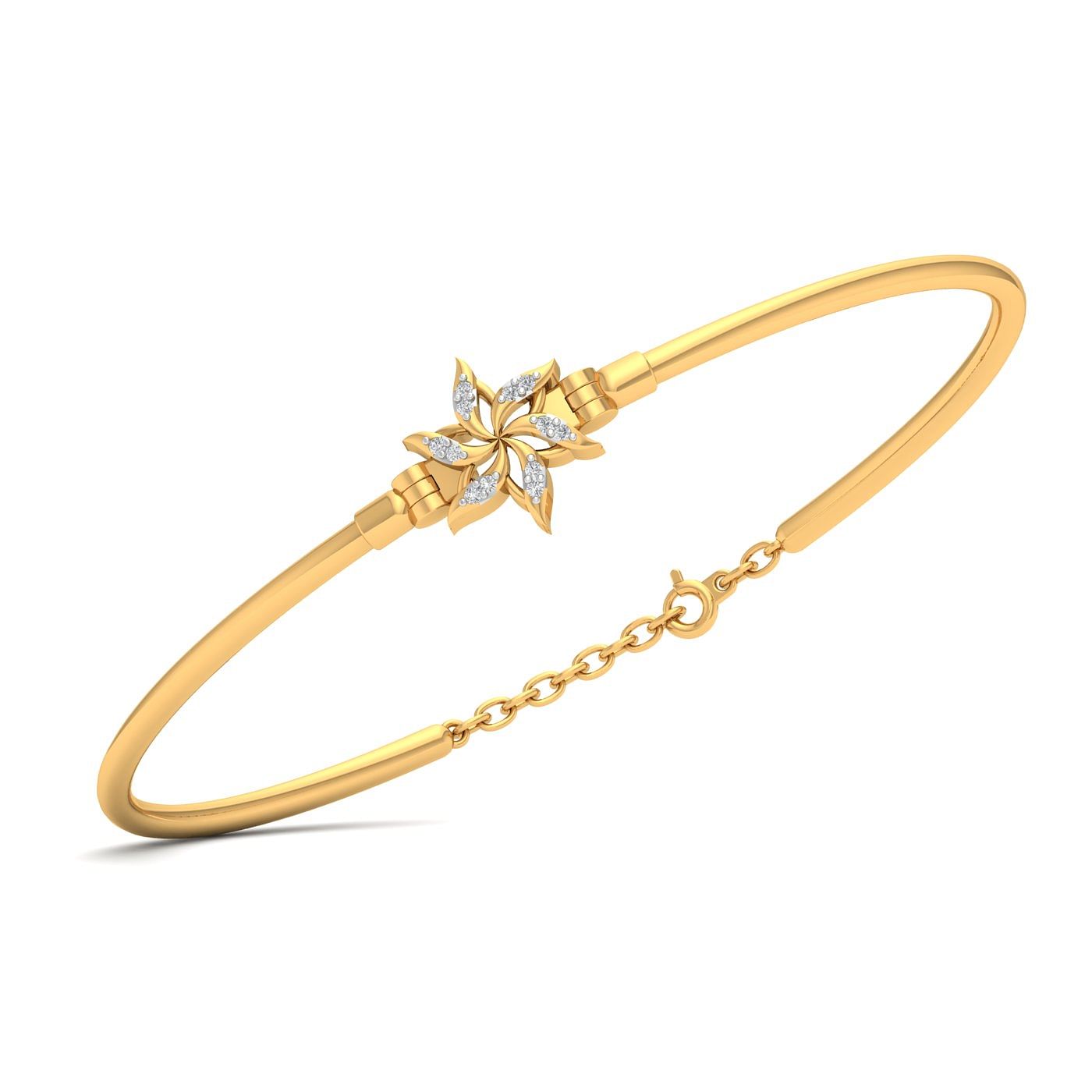 18k Yellow gold Dazzling Fleur Diamond Bracelet