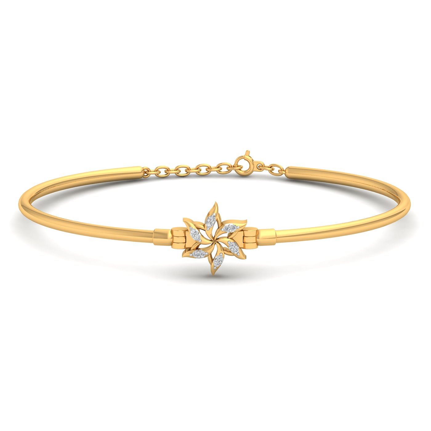 18k Yellow gold Dazzling Fleur Diamond Bracelet