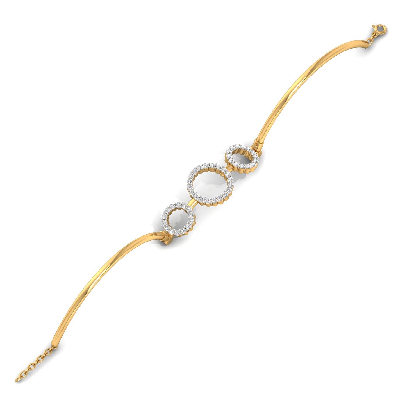 Modern Design Yellow Gold Charming Bubbles Diamond Bracelet Design